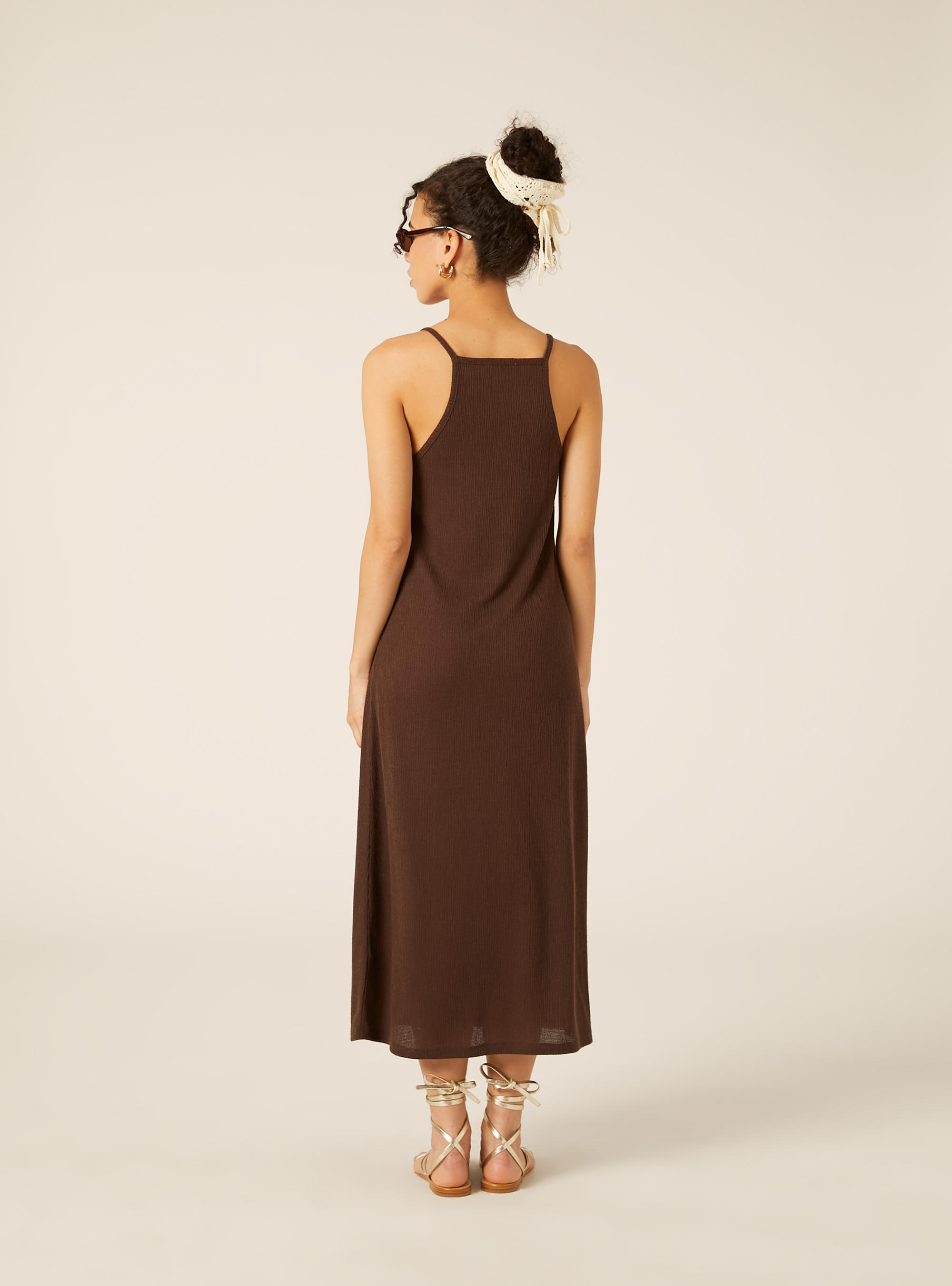 Halterneck-Midikleid, BR2 BROWN MEDIUM