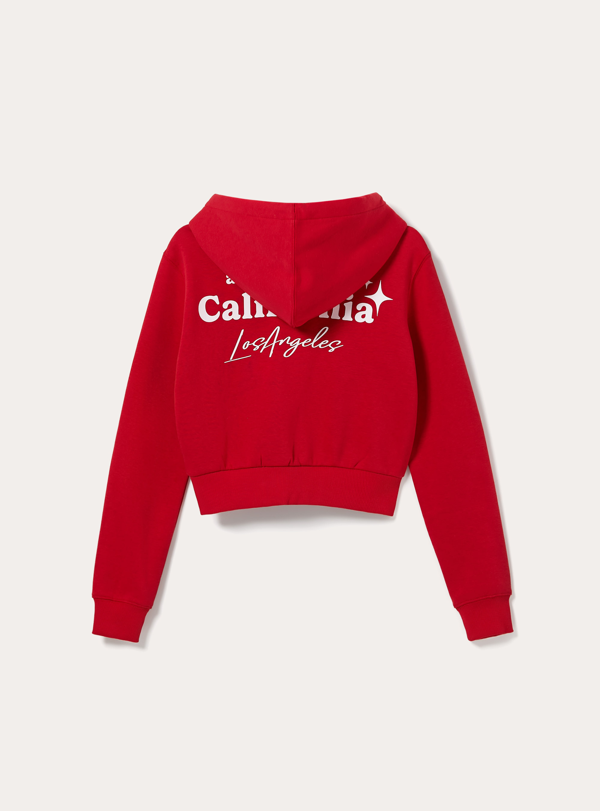 Sweatshirt court avec fermeture &eacute;clair et imprim&eacute;, RD2 RED MEDIUM