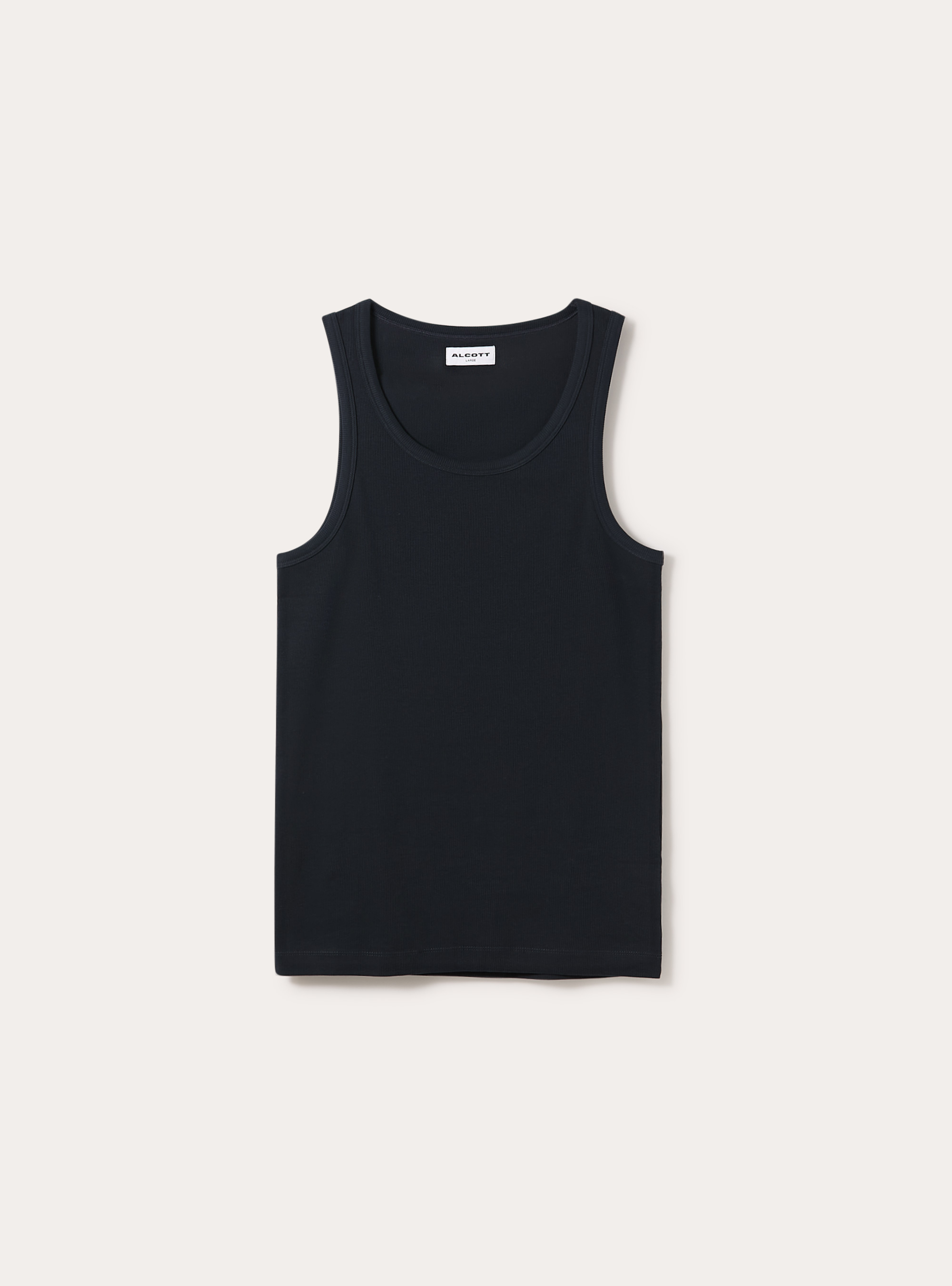 Slim Fit Ribbed Cotton Tank Top, NA1 NAVY DARK