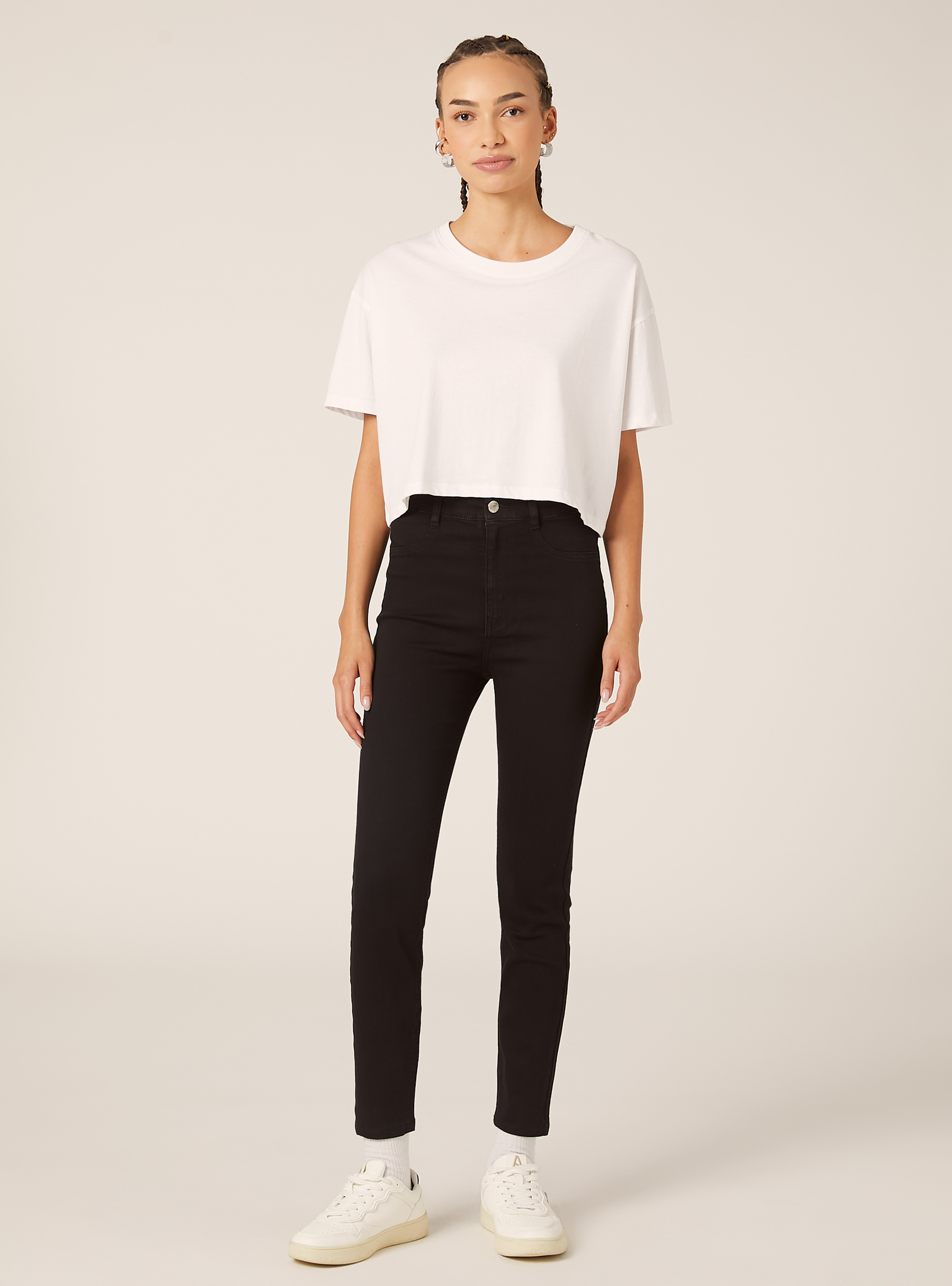 Jean skinny en denim stretch, C101 BLACK
