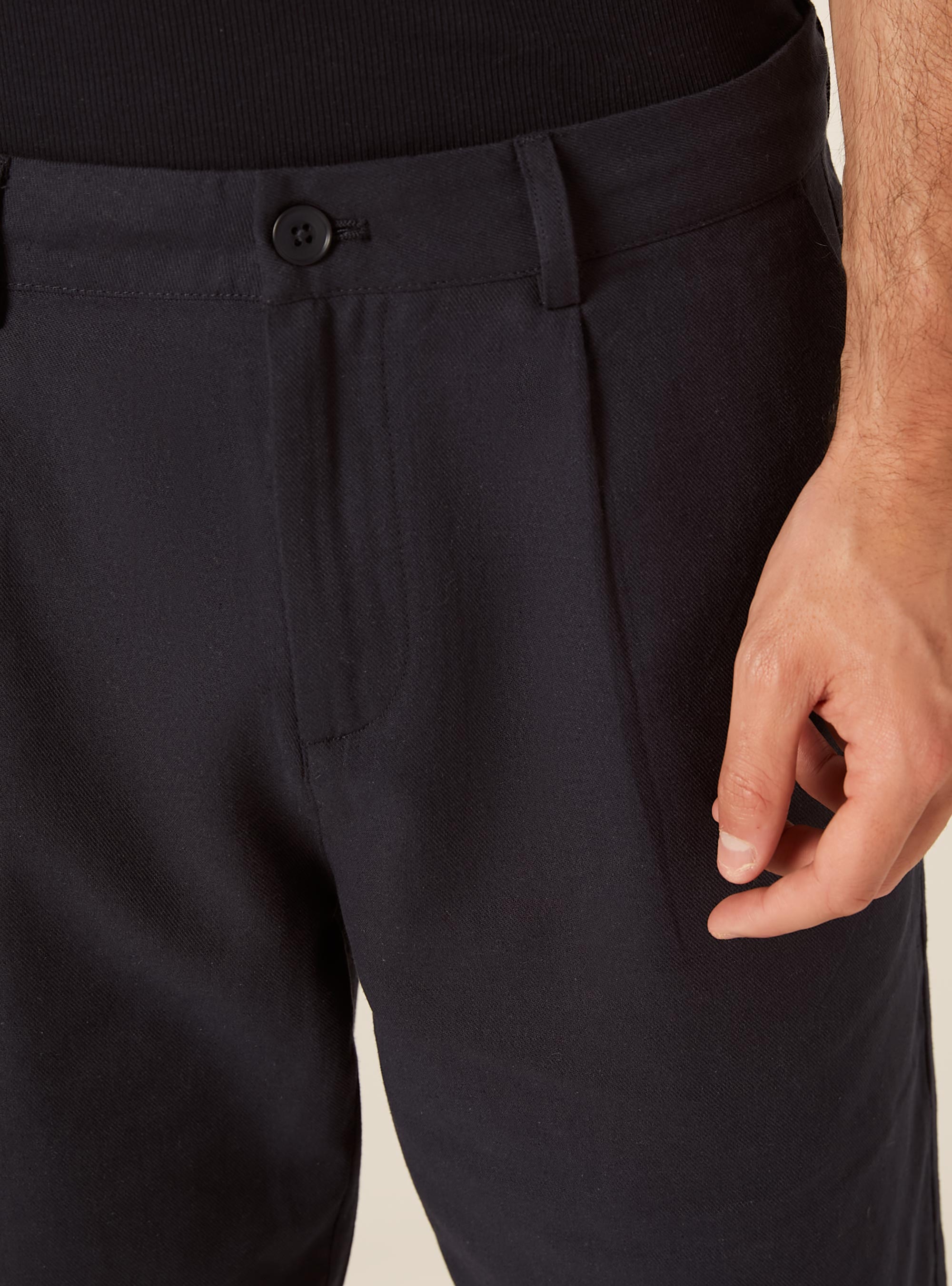 Linen Blend Bermuda Shorts, NA1 NAVY DARK