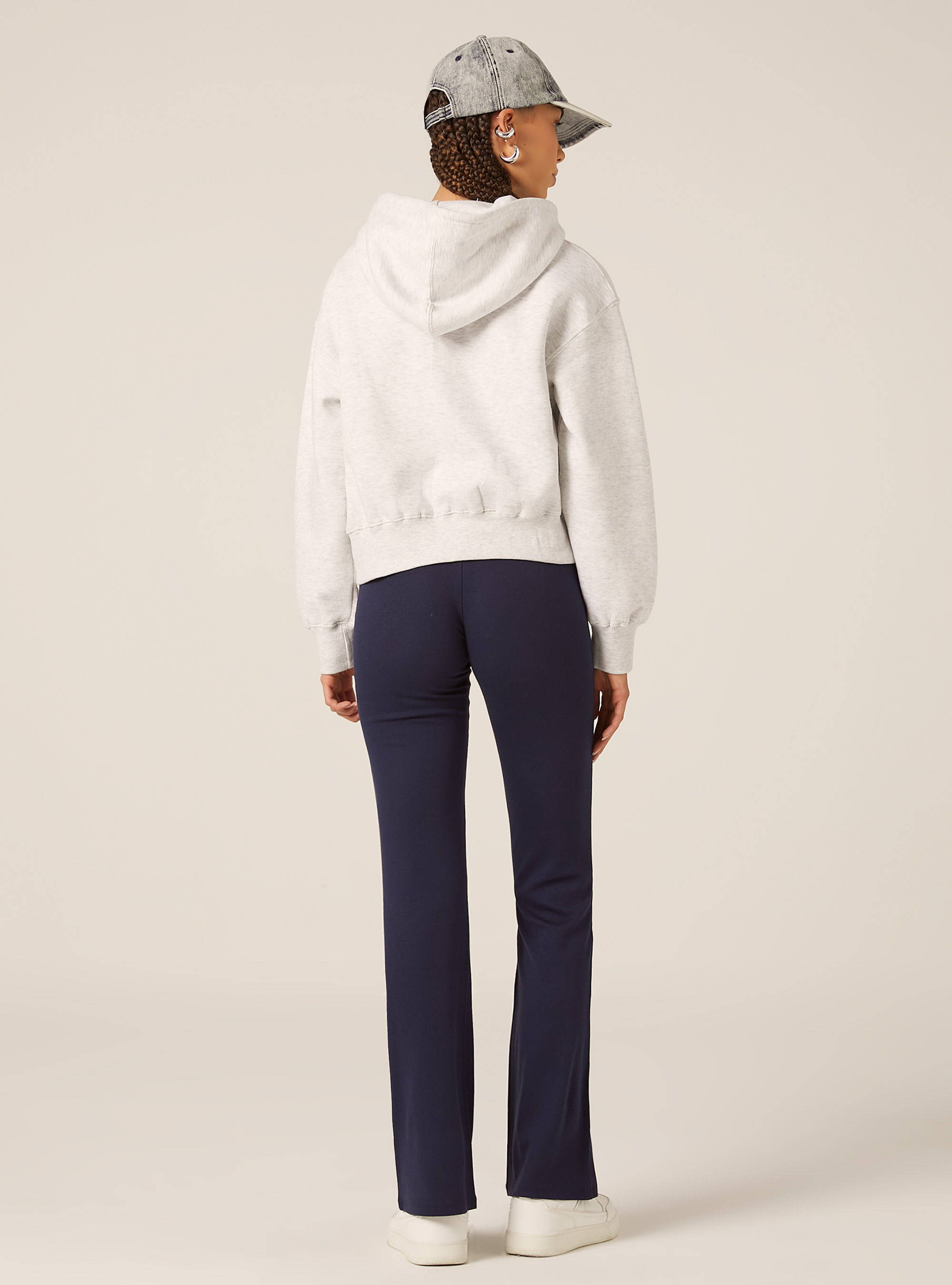 Sweat &agrave; capuche coupe boxy, MGY3 GREY MEL LIGHT