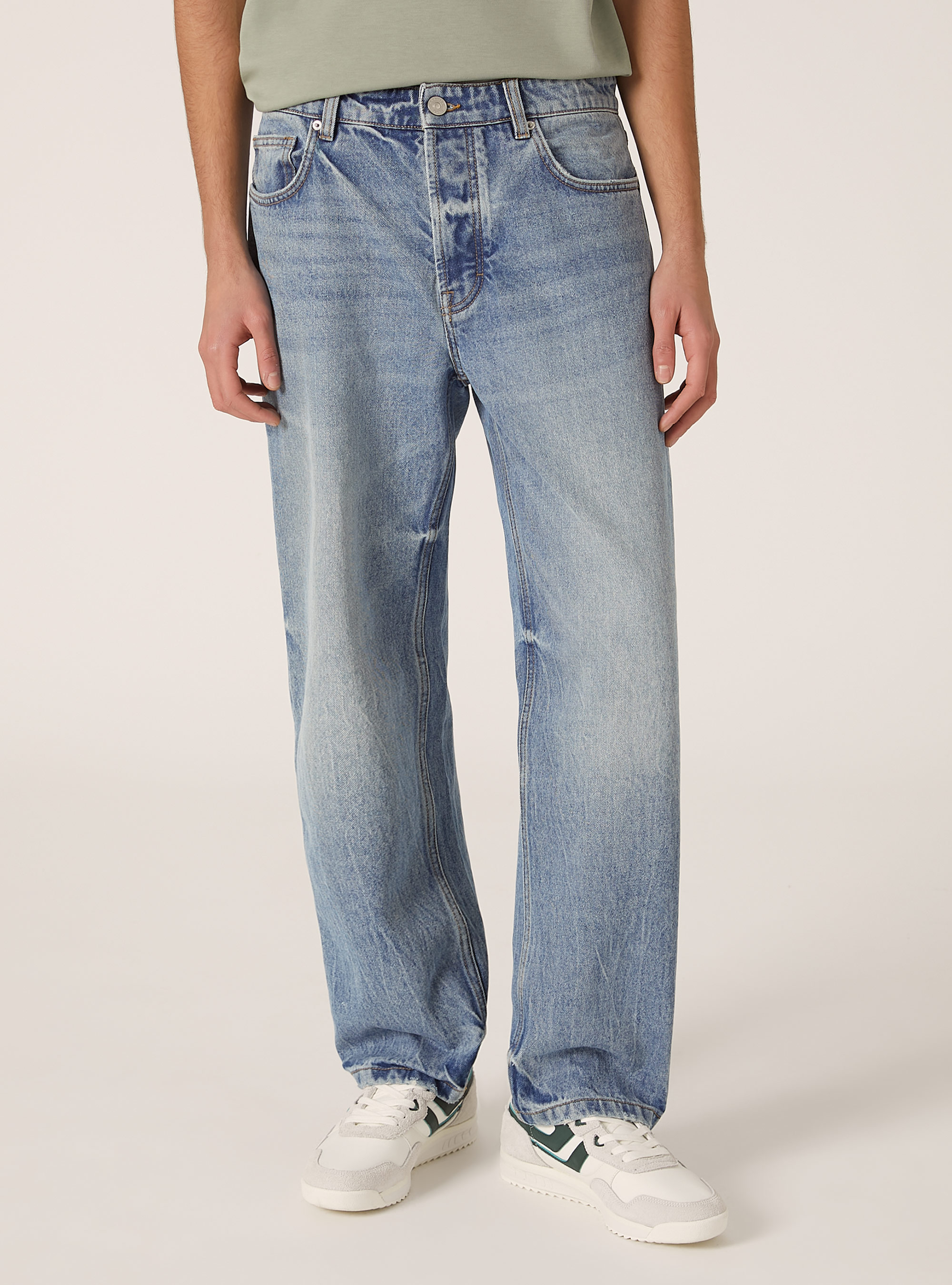 Jeans &agrave; coupe droite, D003 MEDIUM BLUE
