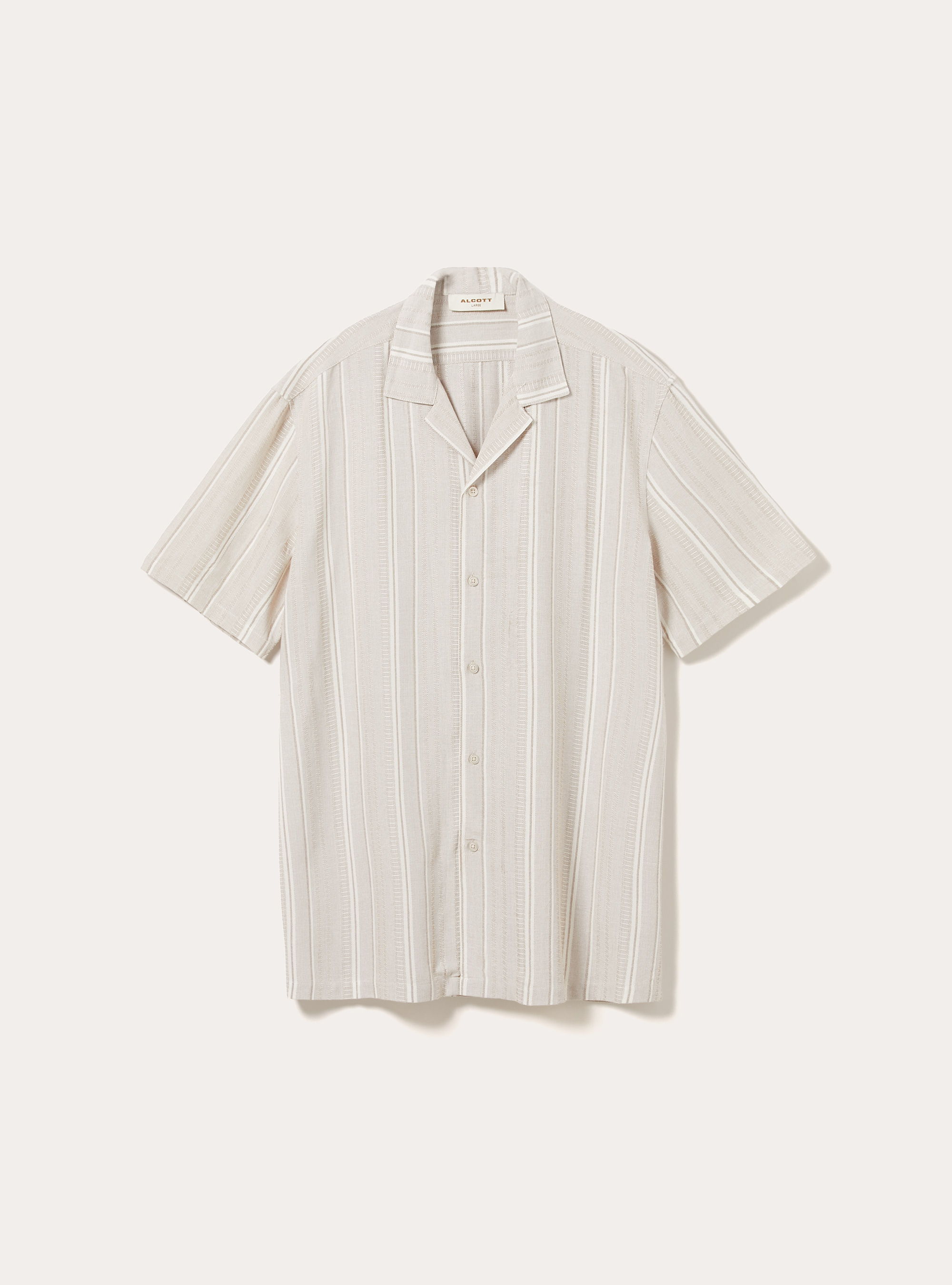 Chemise textur&eacute;e &agrave; rayures, CR3 CREAM LIGHT