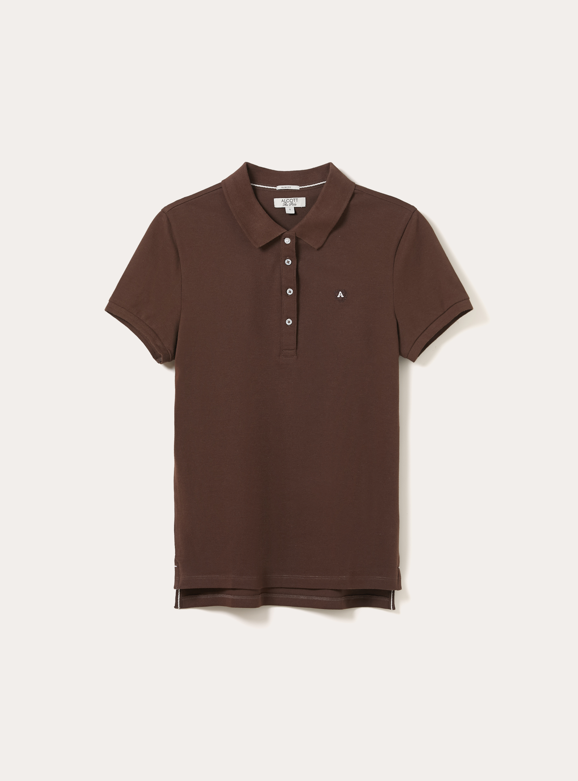 Slim Fit Polo Shirt with Embroidered Logo, BR2 BROWN MEDIUM