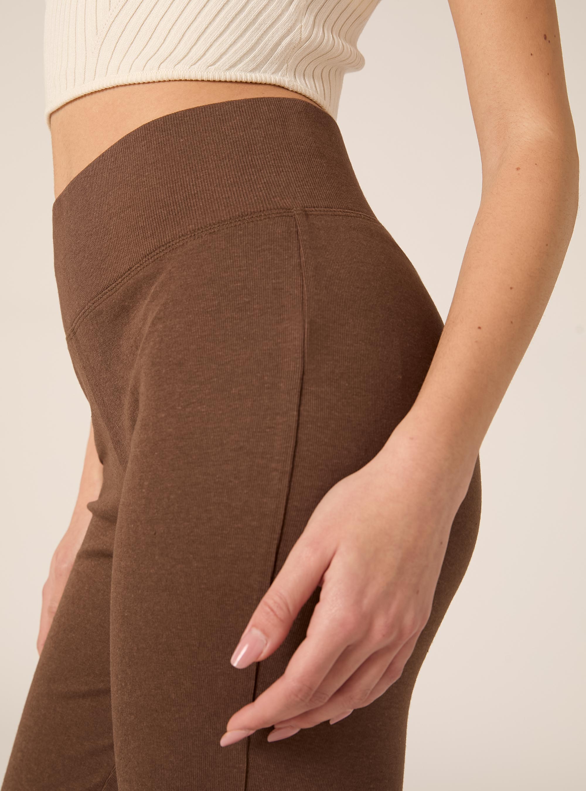 Leggings flare, MARRONE MEDIO