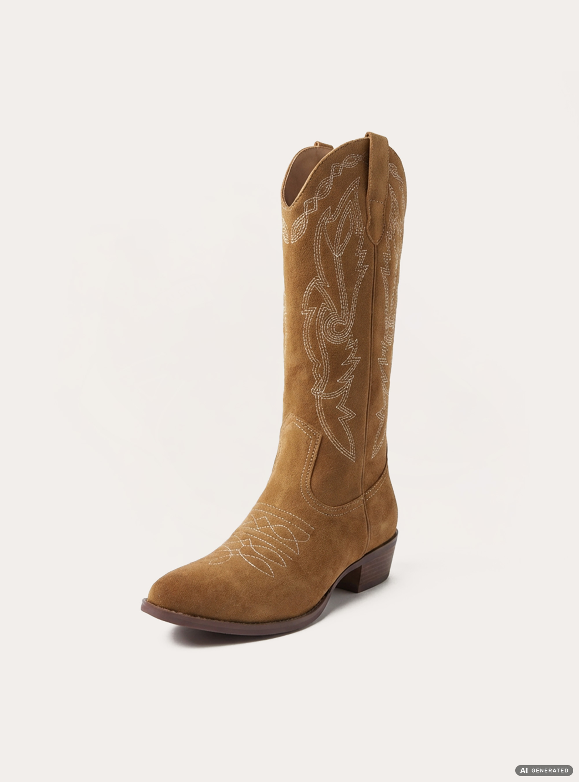 Camperos boots with embroidery, BR3 BROWN LIGHT
