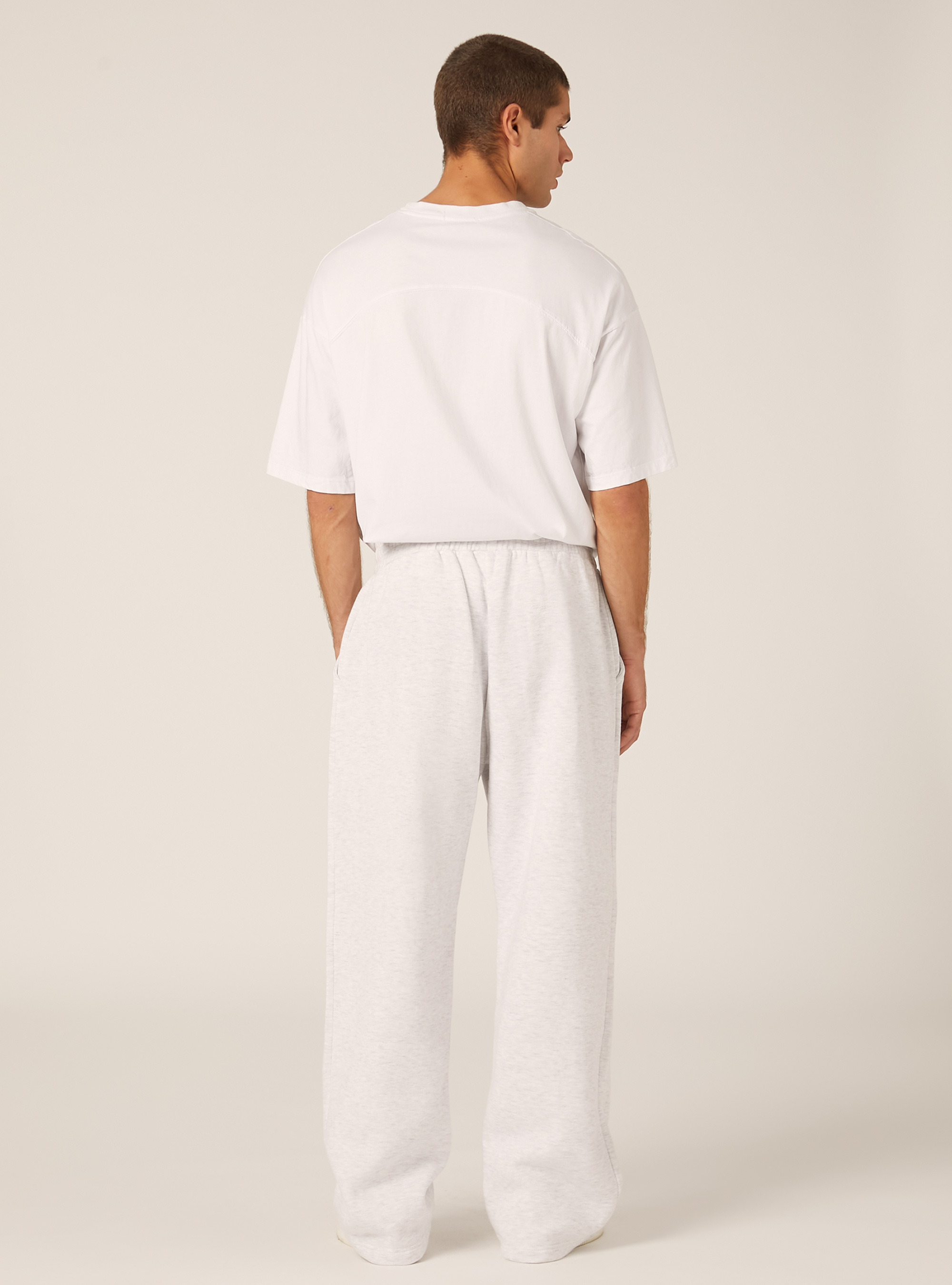 Pantalon ample en molleton, MGY3 GREY MEL LIGHT