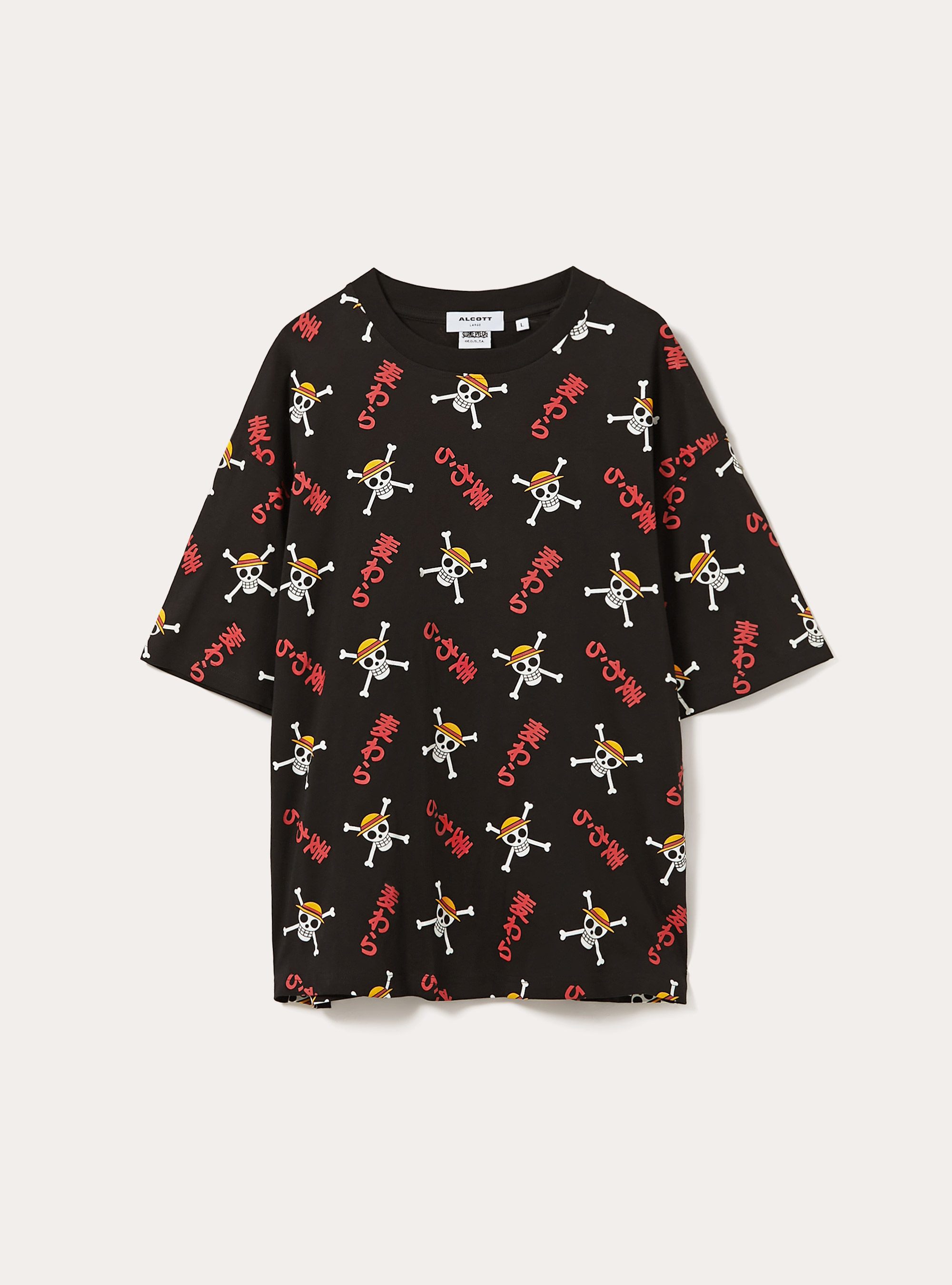 One Piece boxy fit t-shirt / Alcott, BK1 BLACK