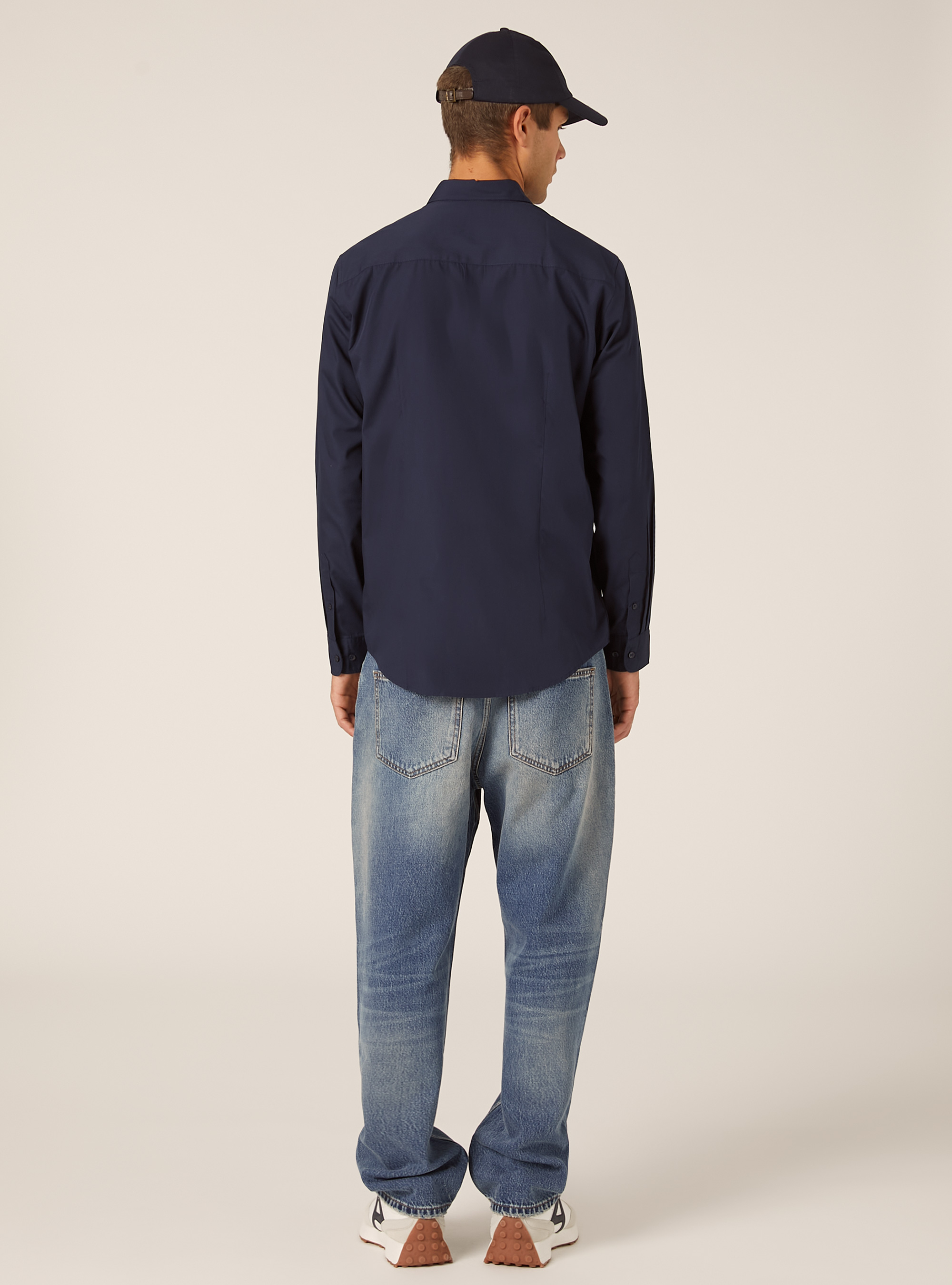 Chemise &agrave; manches longues unie, NA1 NAVY DARK
