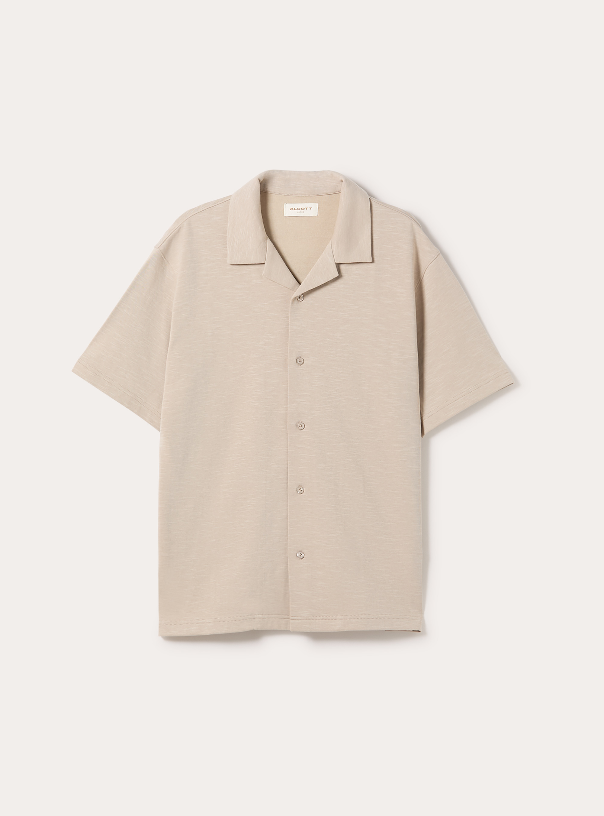 Kurz&auml;rmeliges Hemd aus Jersey, BG2 BEIGE MEDIUM