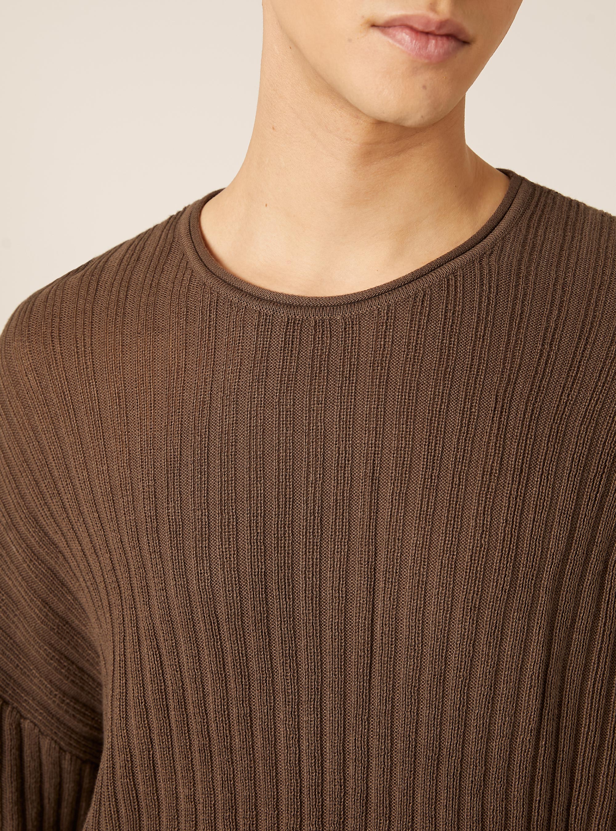 Openwork cotton pullover, BR2 BROWN MEDIUM