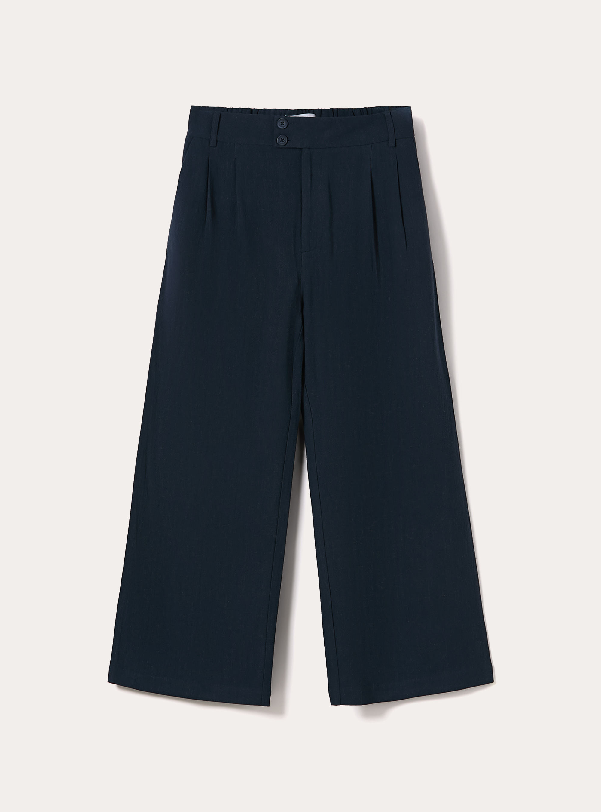 Weit geschnittene Hose aus Leinenmischgewebe, NA2 NAVY MEDIUM