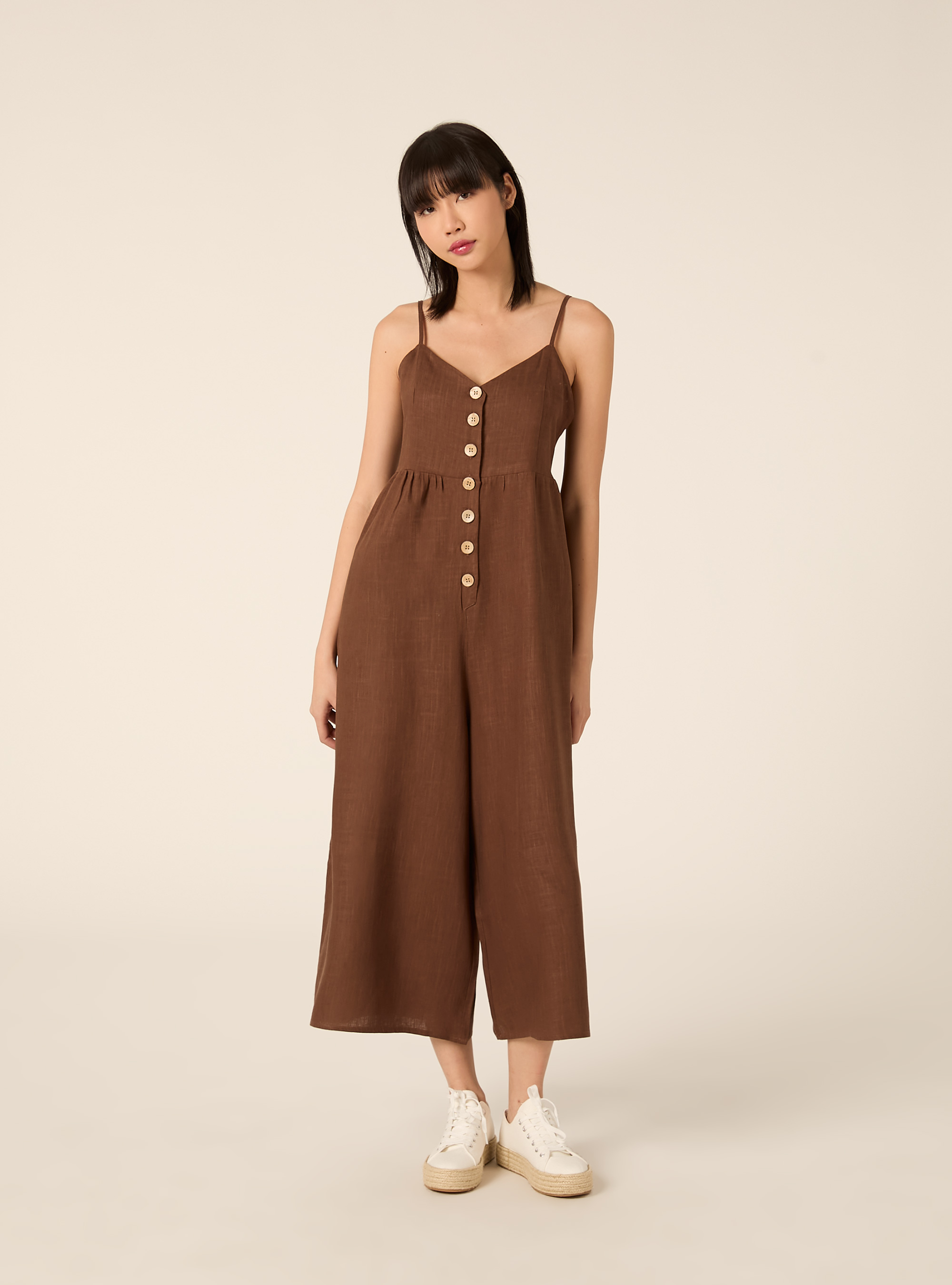 Tuta in misto lino, BR2 BROWN MEDIUM