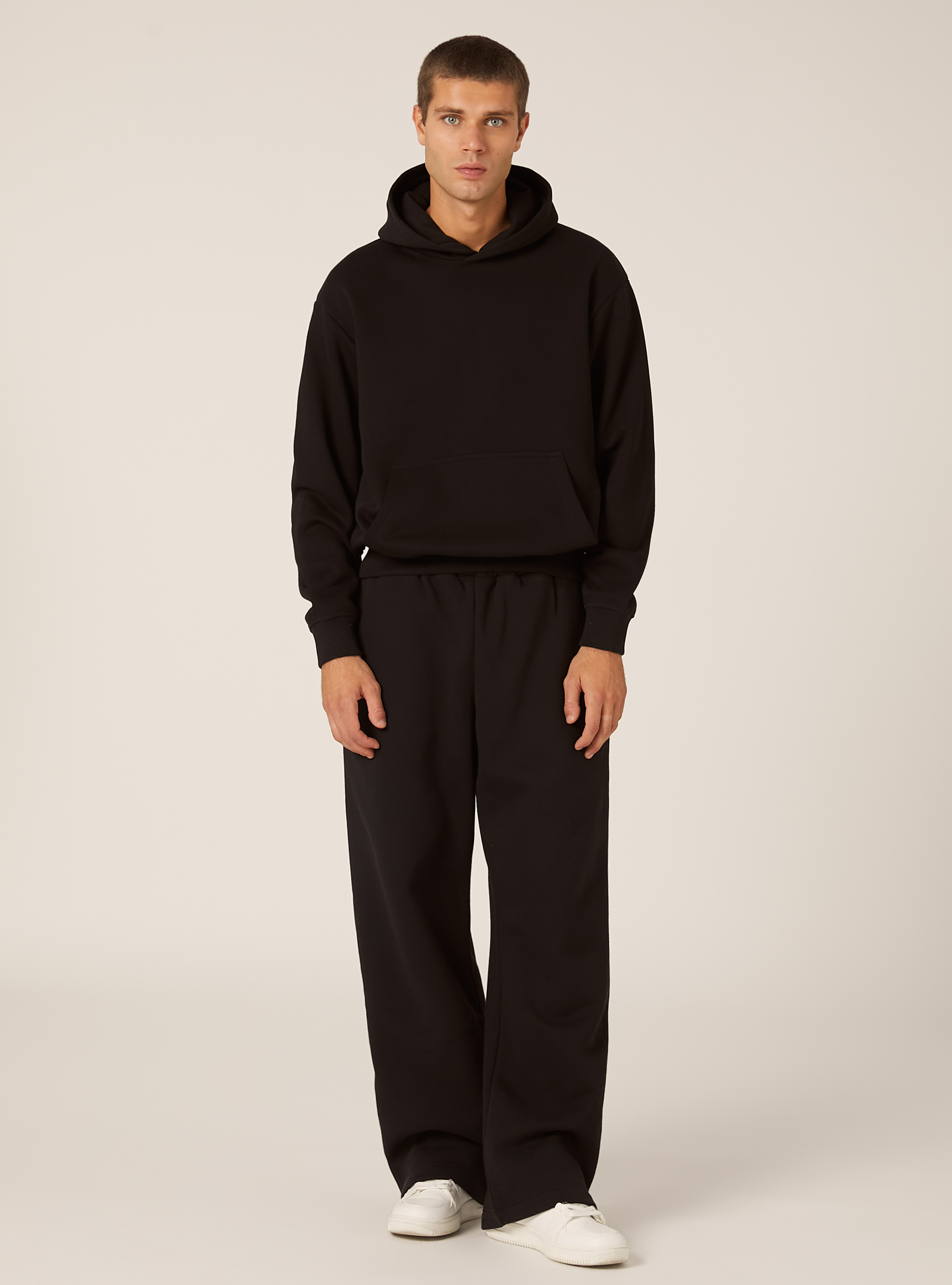 Sweat &agrave; capuche coupe boxy, BK1 BLACK