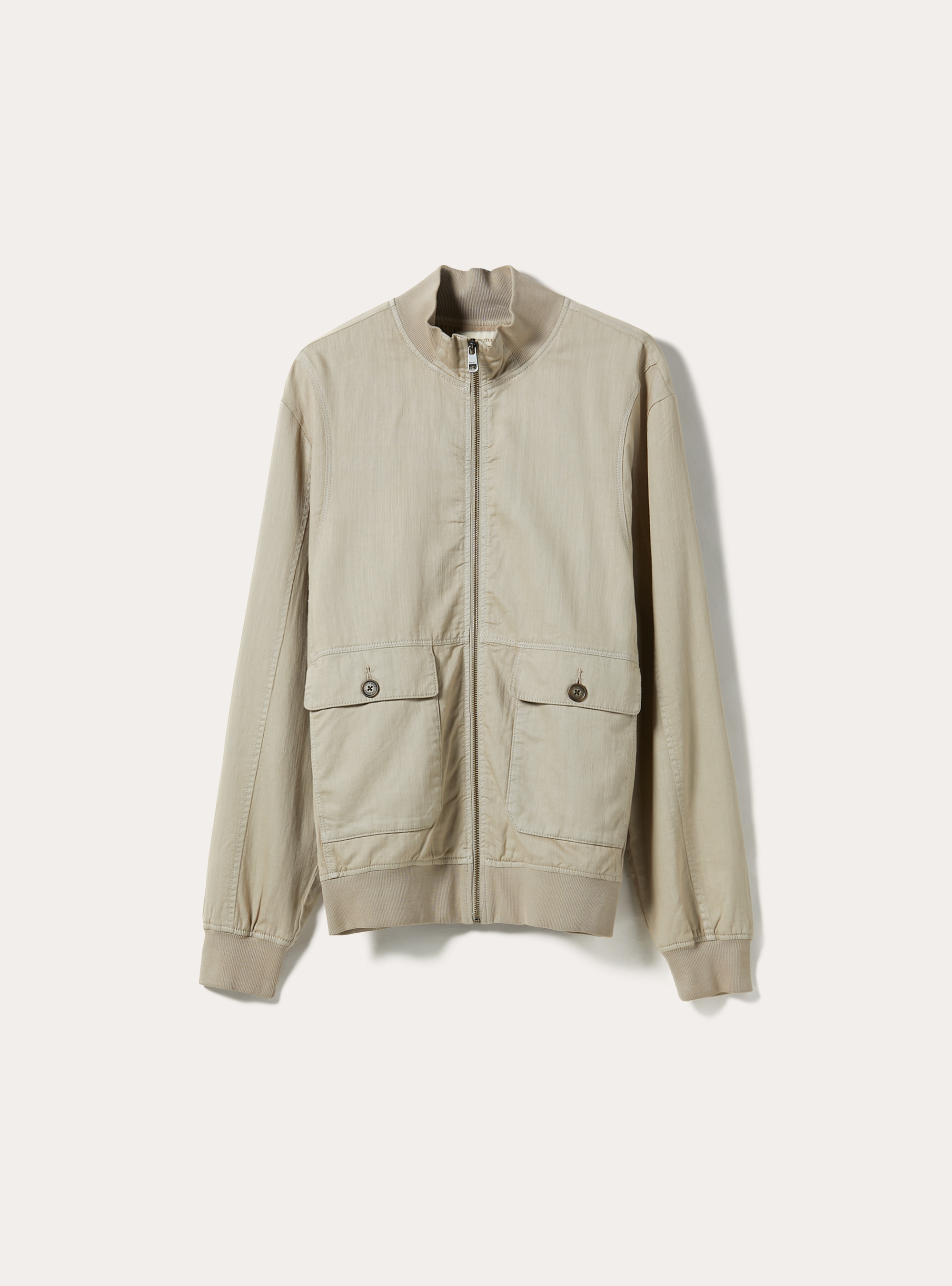Blouson bombardier en lin avec grandes poches, BG2 BEIGE MEDIUM