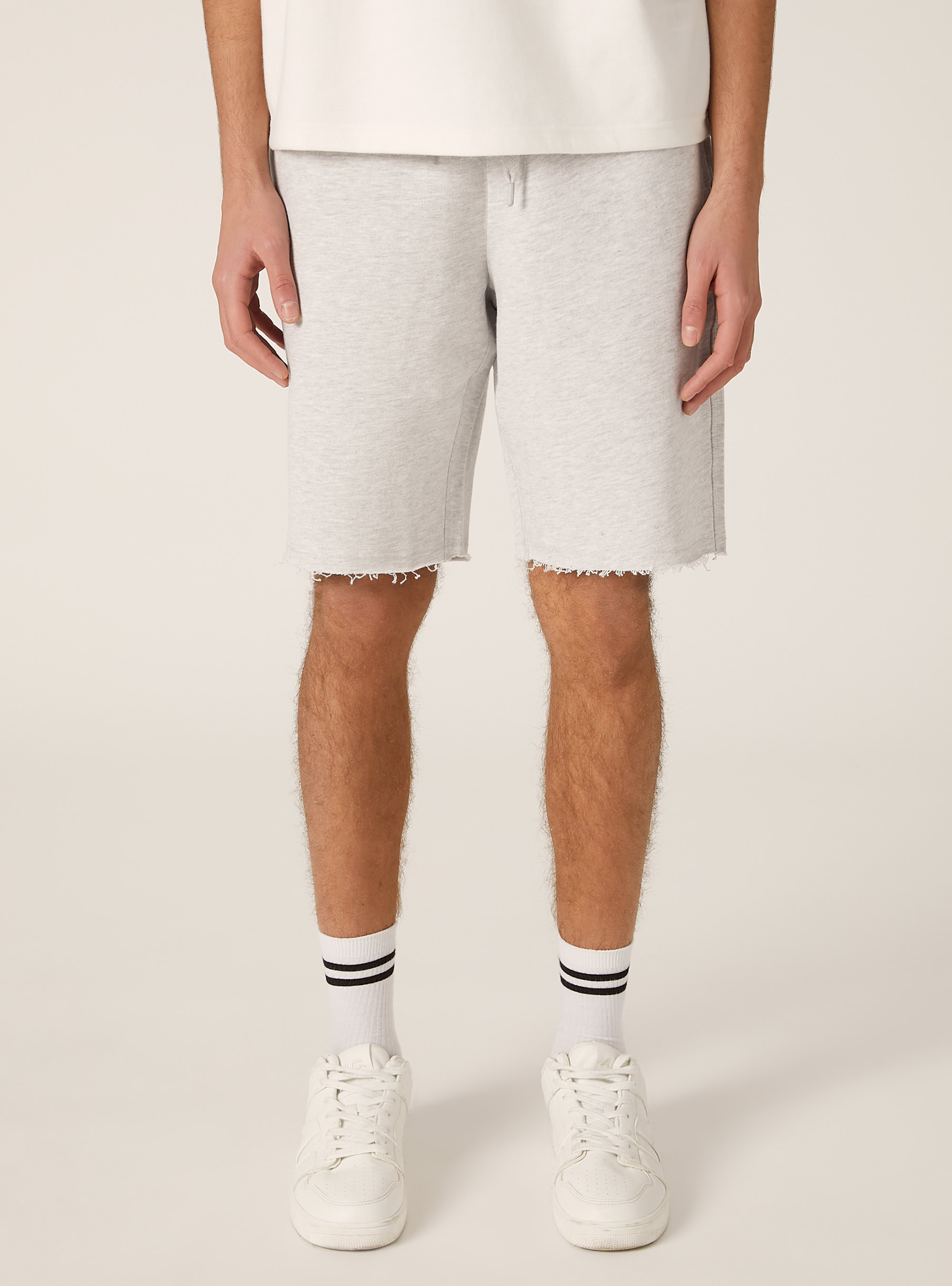 Bermuda jogger de algod&oacute;n, MGY3 GREY MEL LIGHT