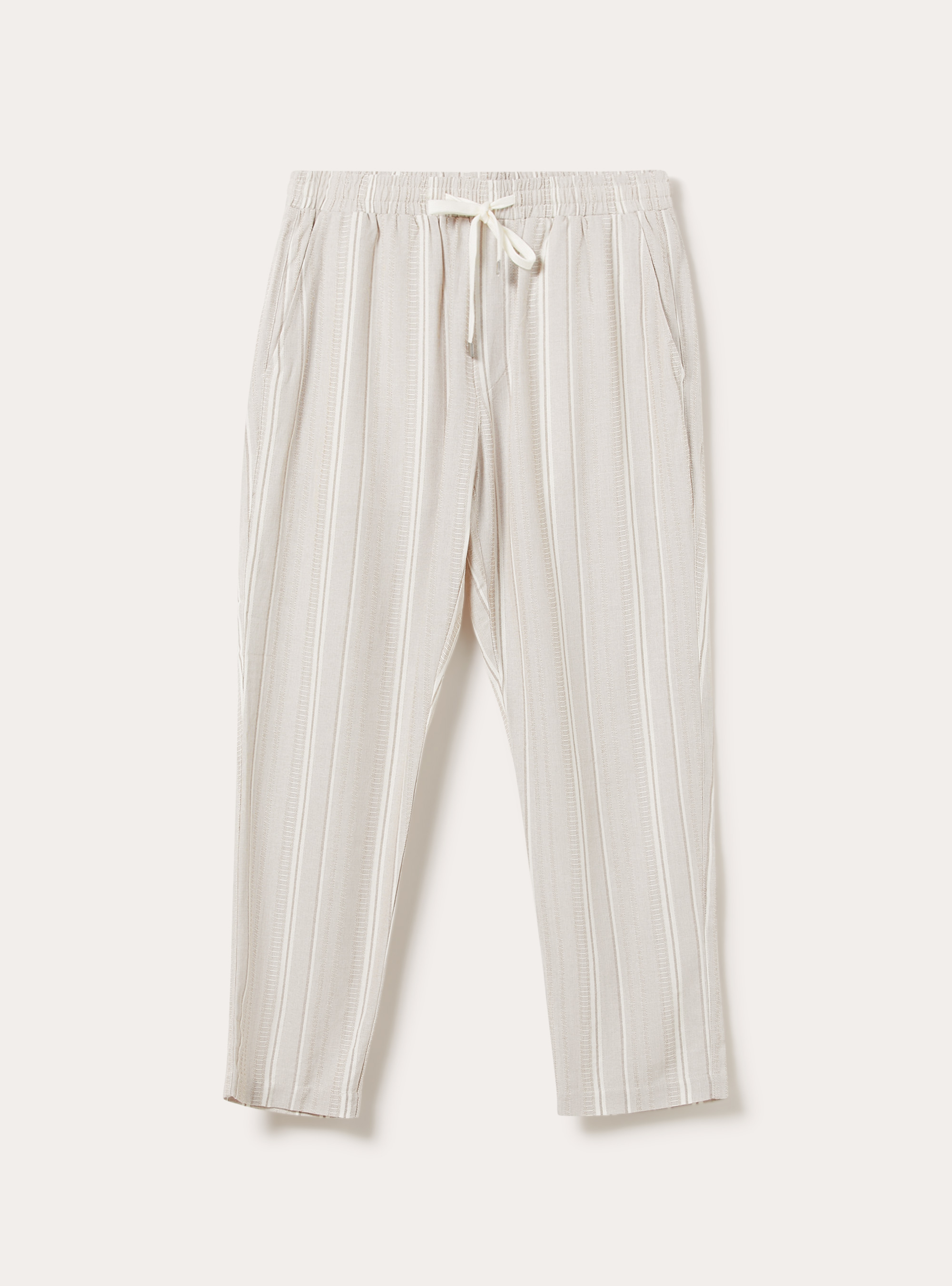 Textured Striped Pants, CR3 CREAM LIGHT