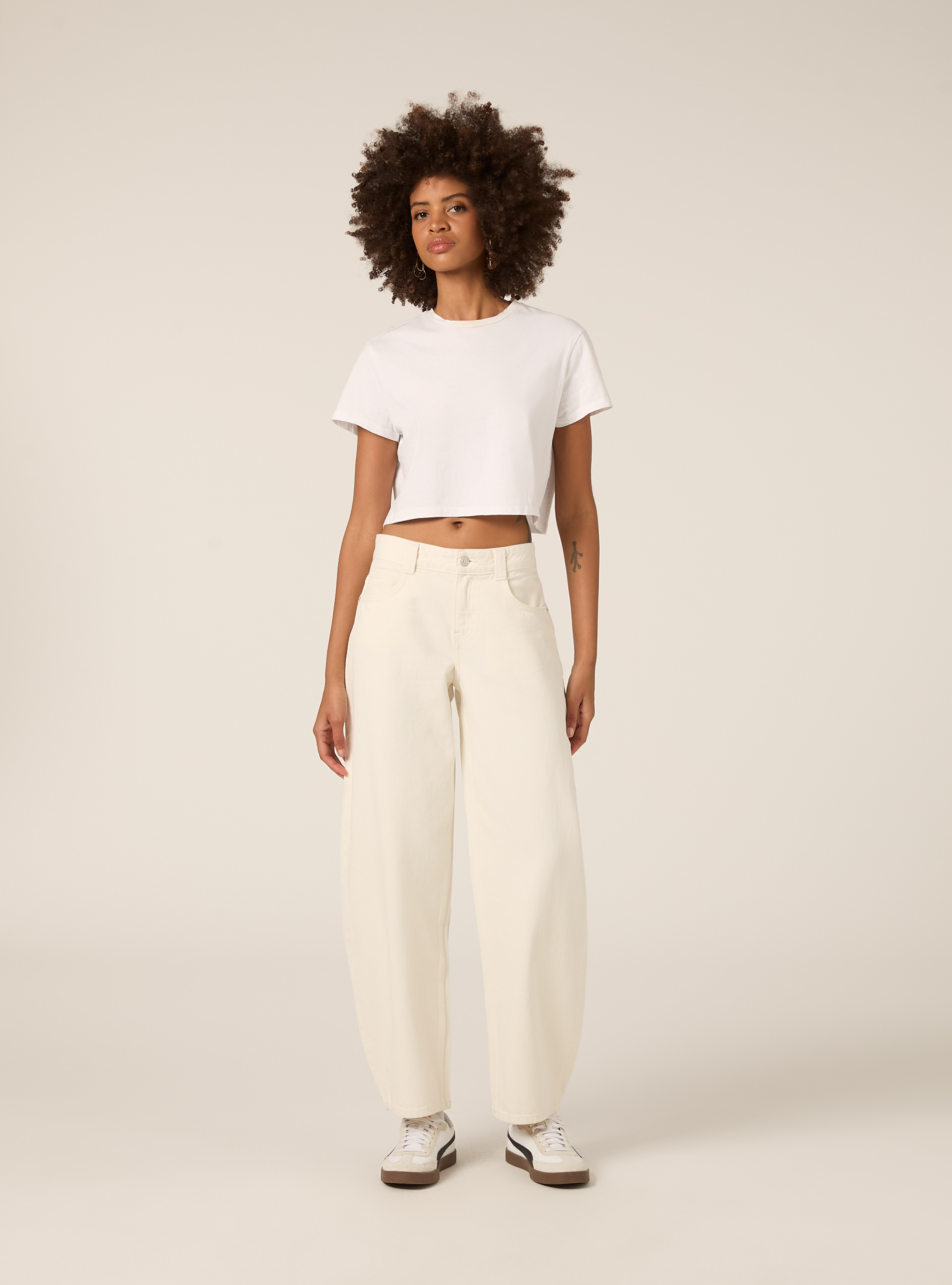 Balloon fit pants, WH1 OFF WHITE
