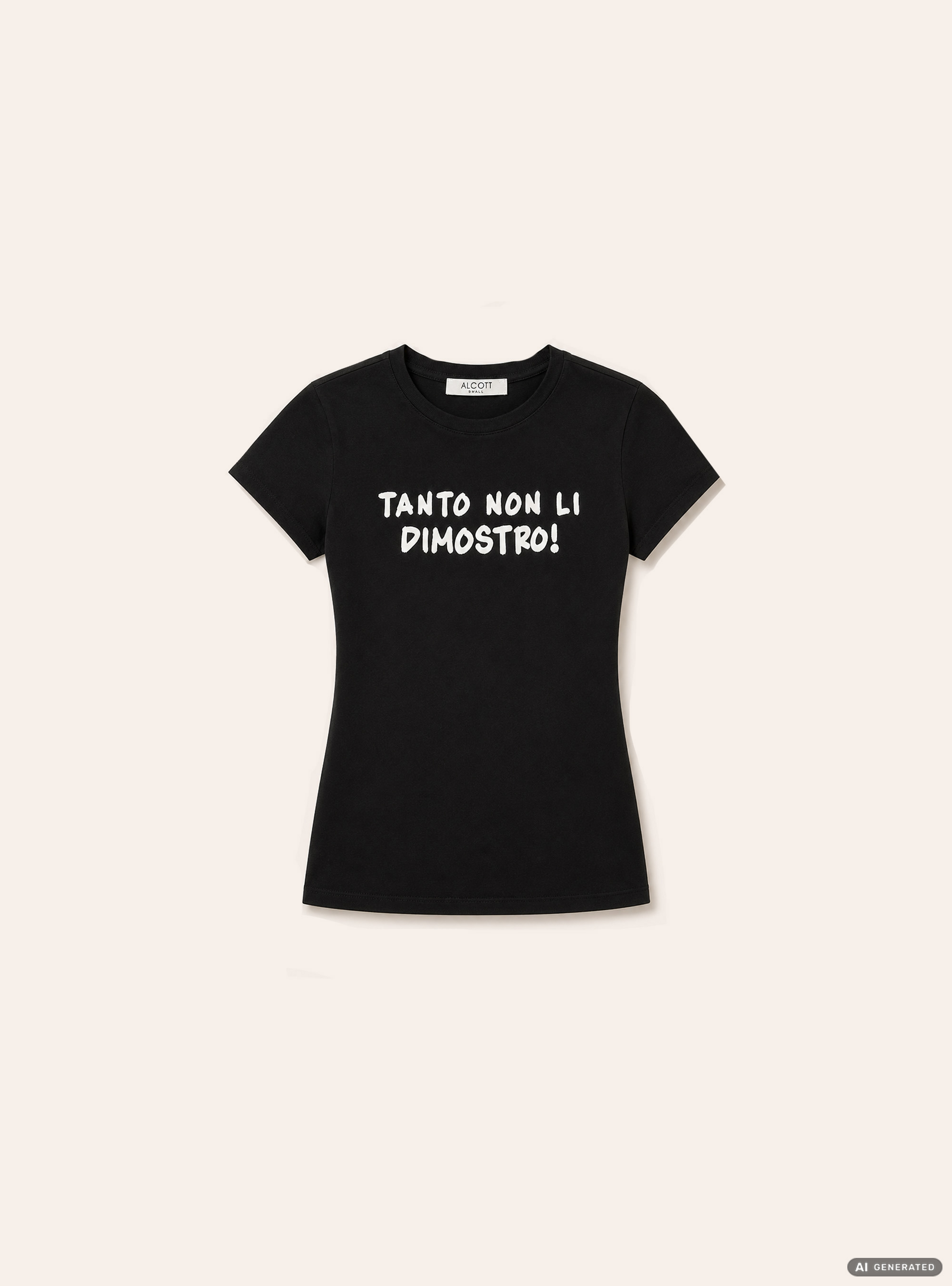 T-shirt regular con stampa "tanto non li dimostro", BK1 BLACK
