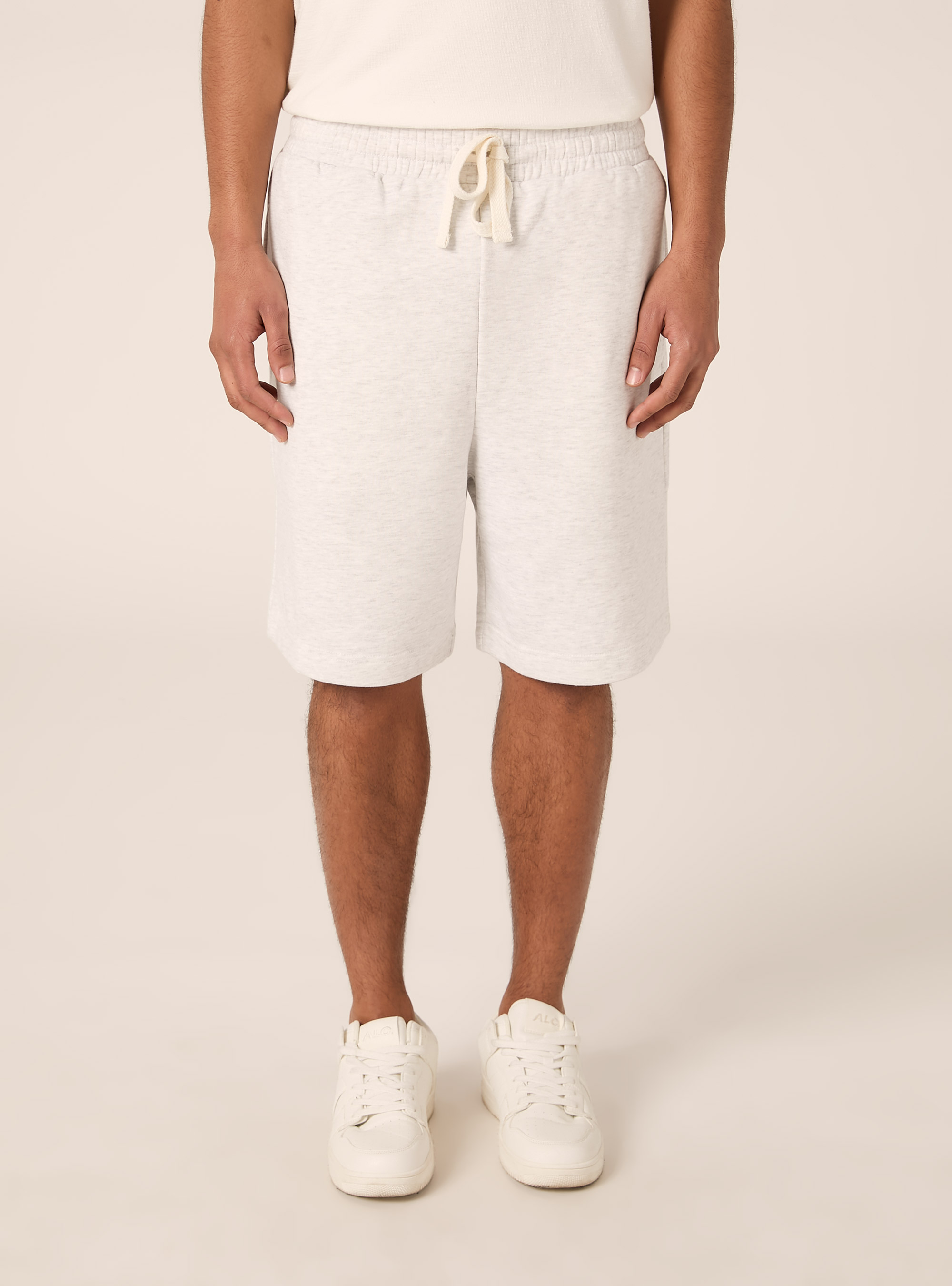 Basic French Terry Bermuda Shorts, MGY3 GREY MEL LIGHT