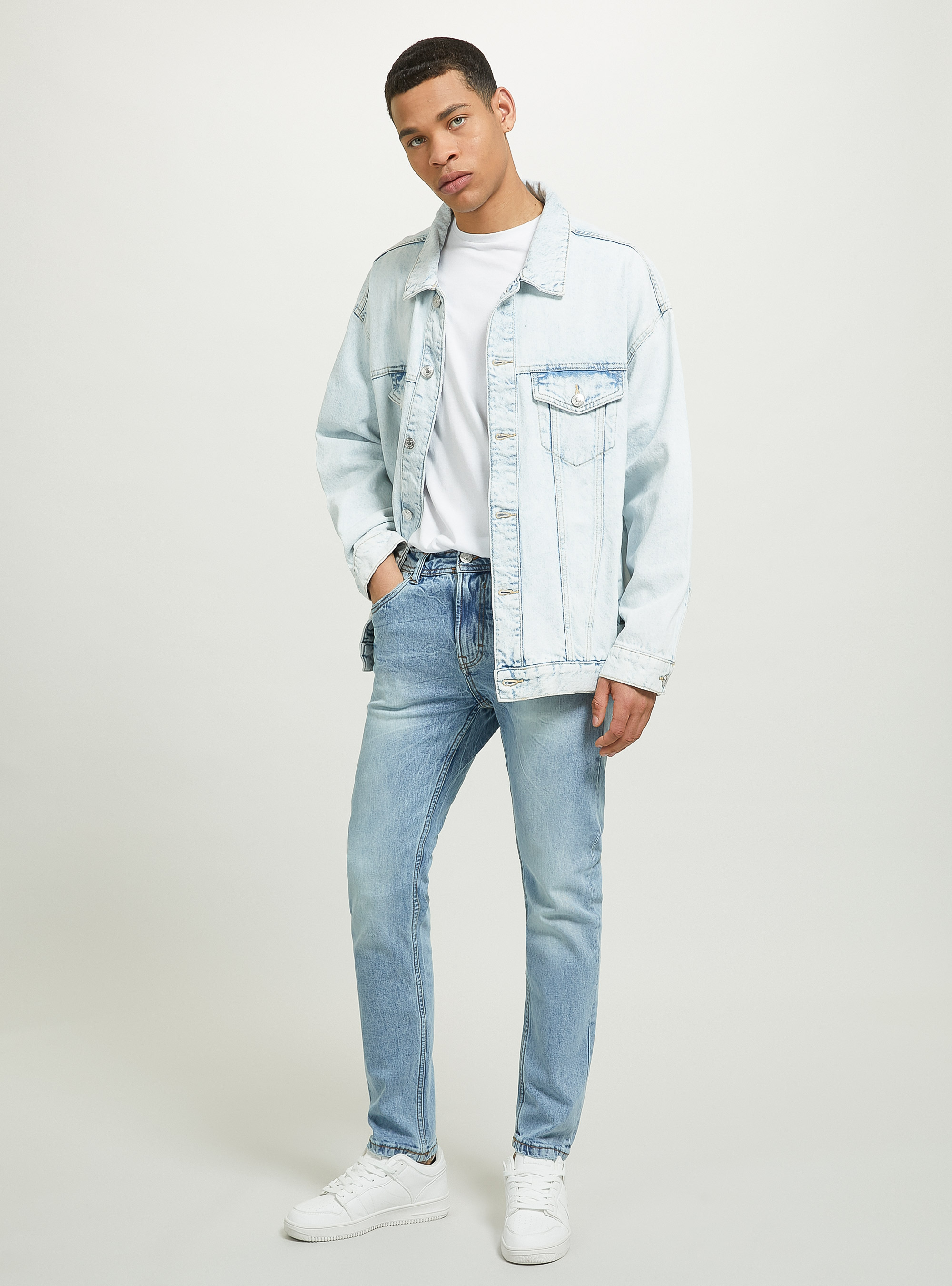 Veste en jean oversize, D007 LIGHT AZURE
