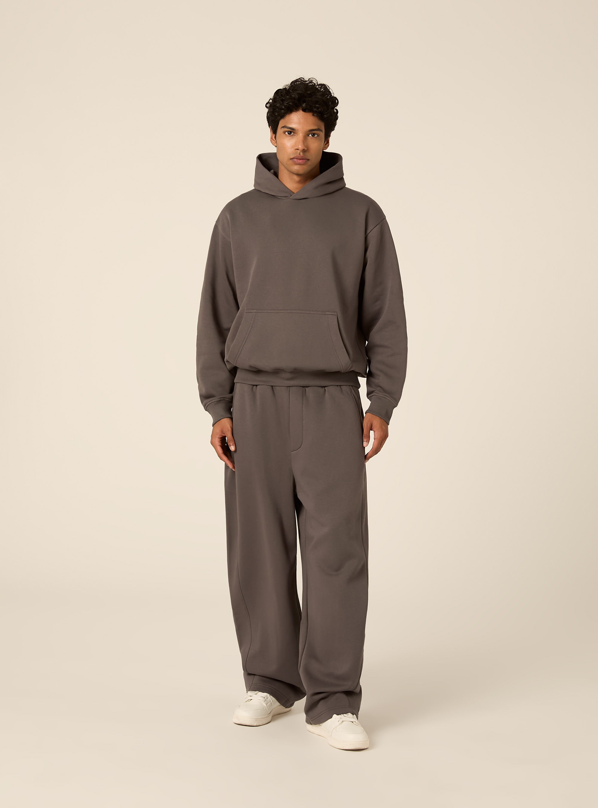 Boxy fit kapuzenpullover, GY1 GREY DARK