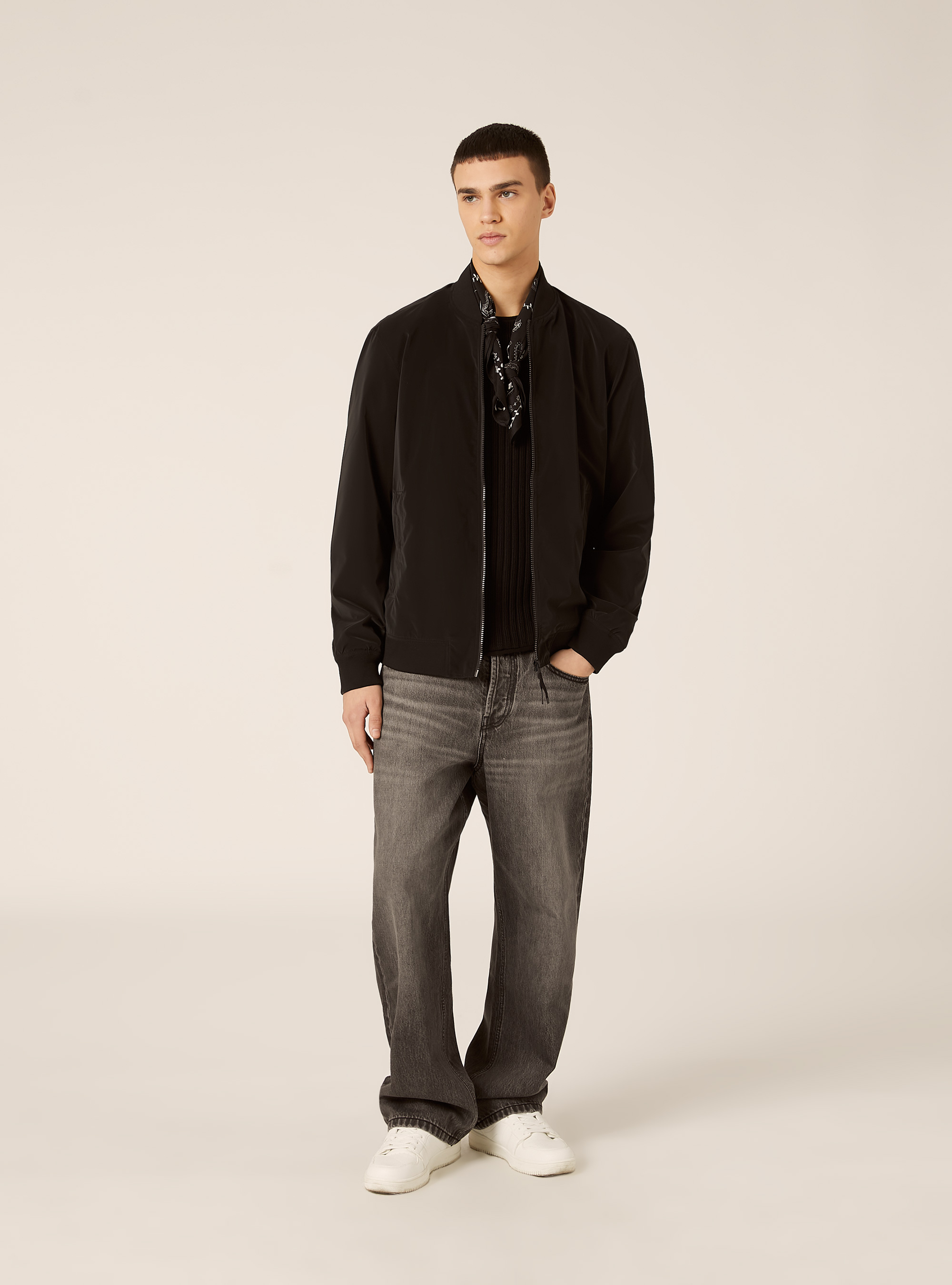 Regular fit bomber jacket, BK1 BLACK