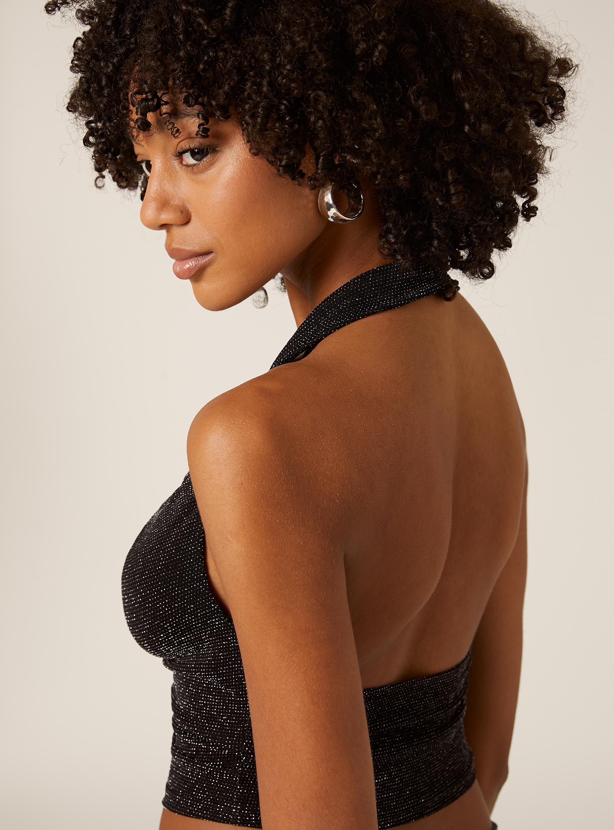 Halter top avec strass, BK1 BLACK