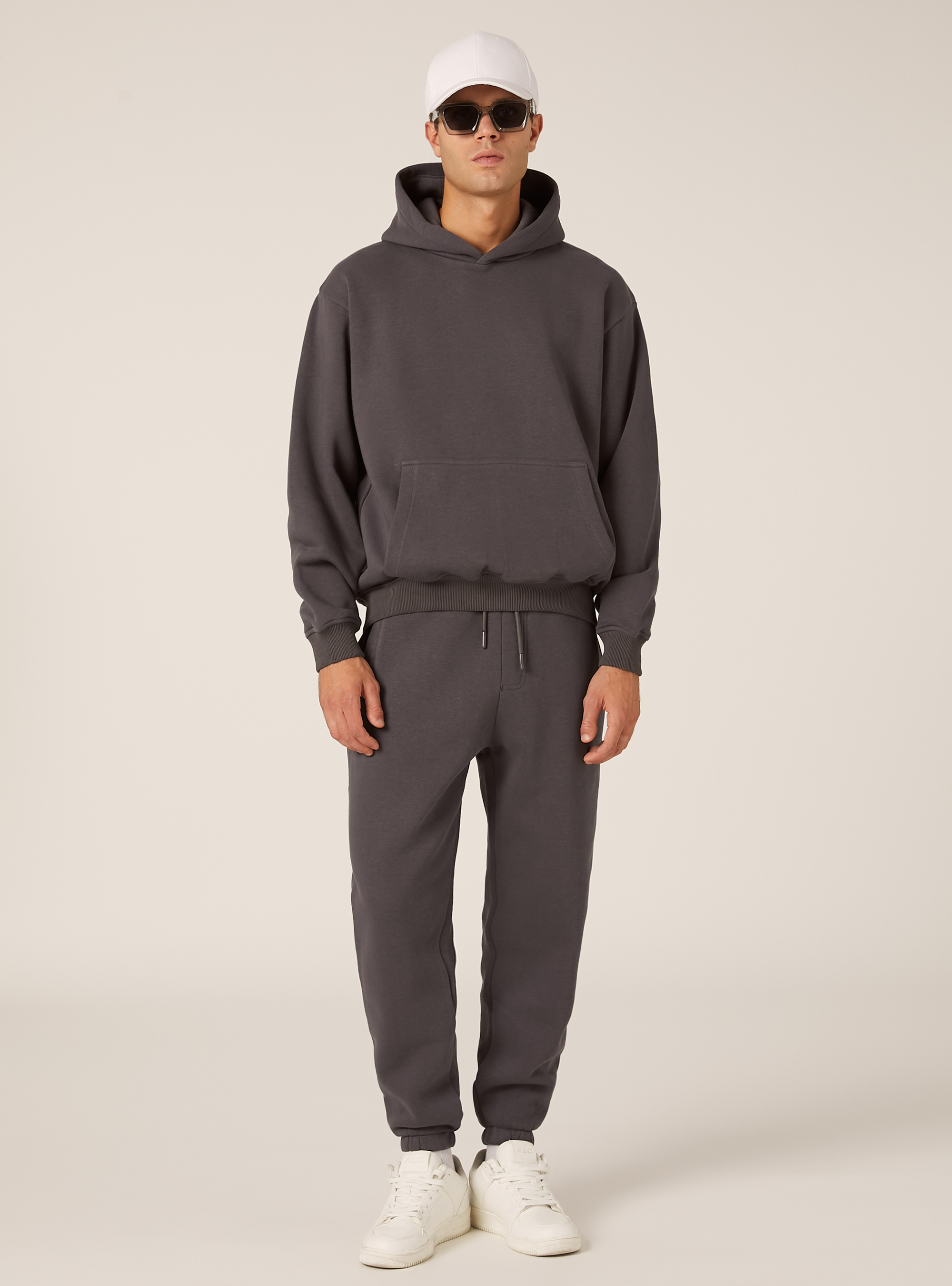 Sweat &agrave; capuche coupe boxy, GY1 GREY DARK