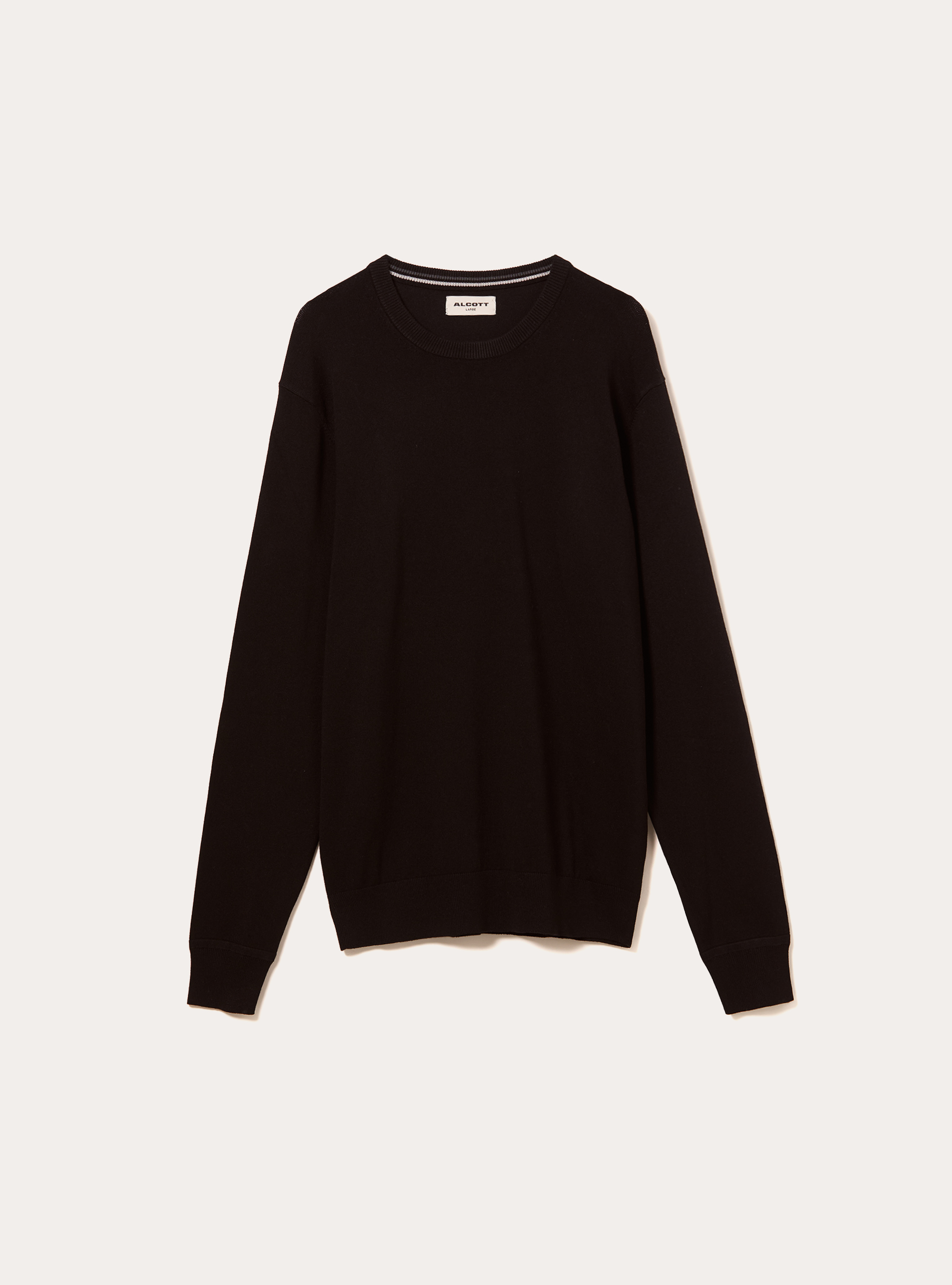 Pull &agrave; col rond en viscose Ecovero, BK1 BLACK
