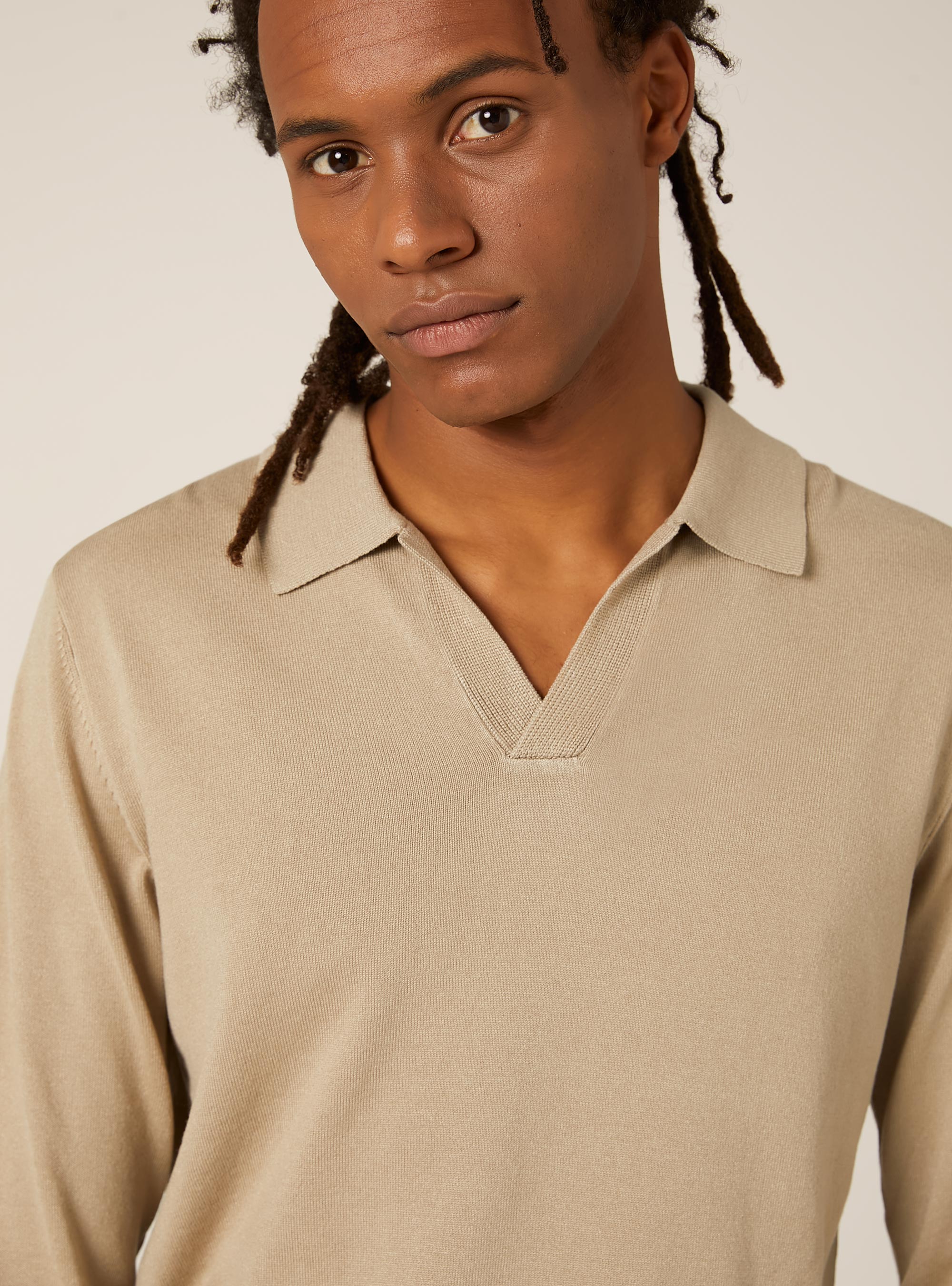 Polo en maille douce, BG2 BEIGE MEDIUM