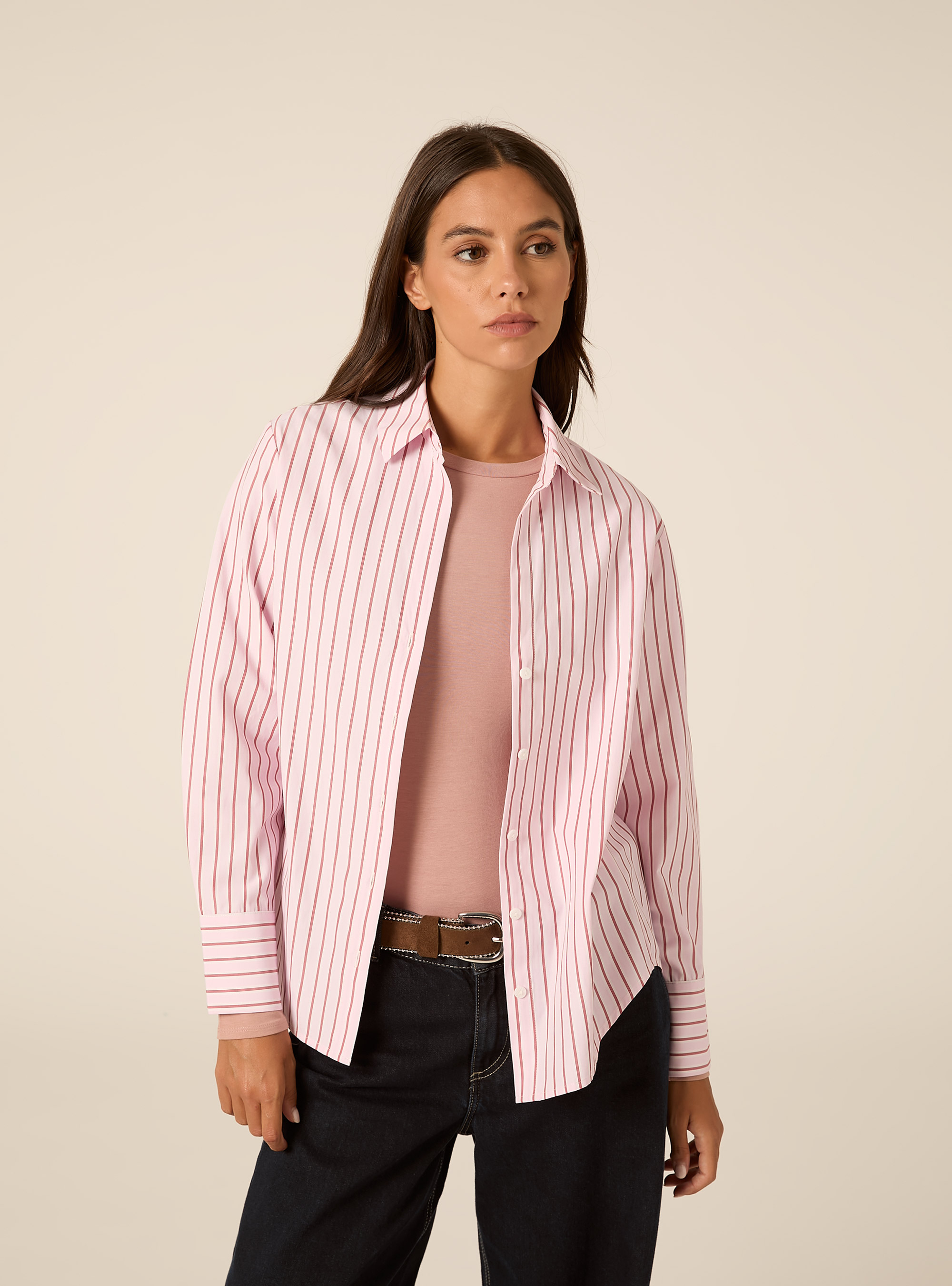 Gestreiftes Popeline-Hemd im Regular Fit, PK2 PINK MEDIUM