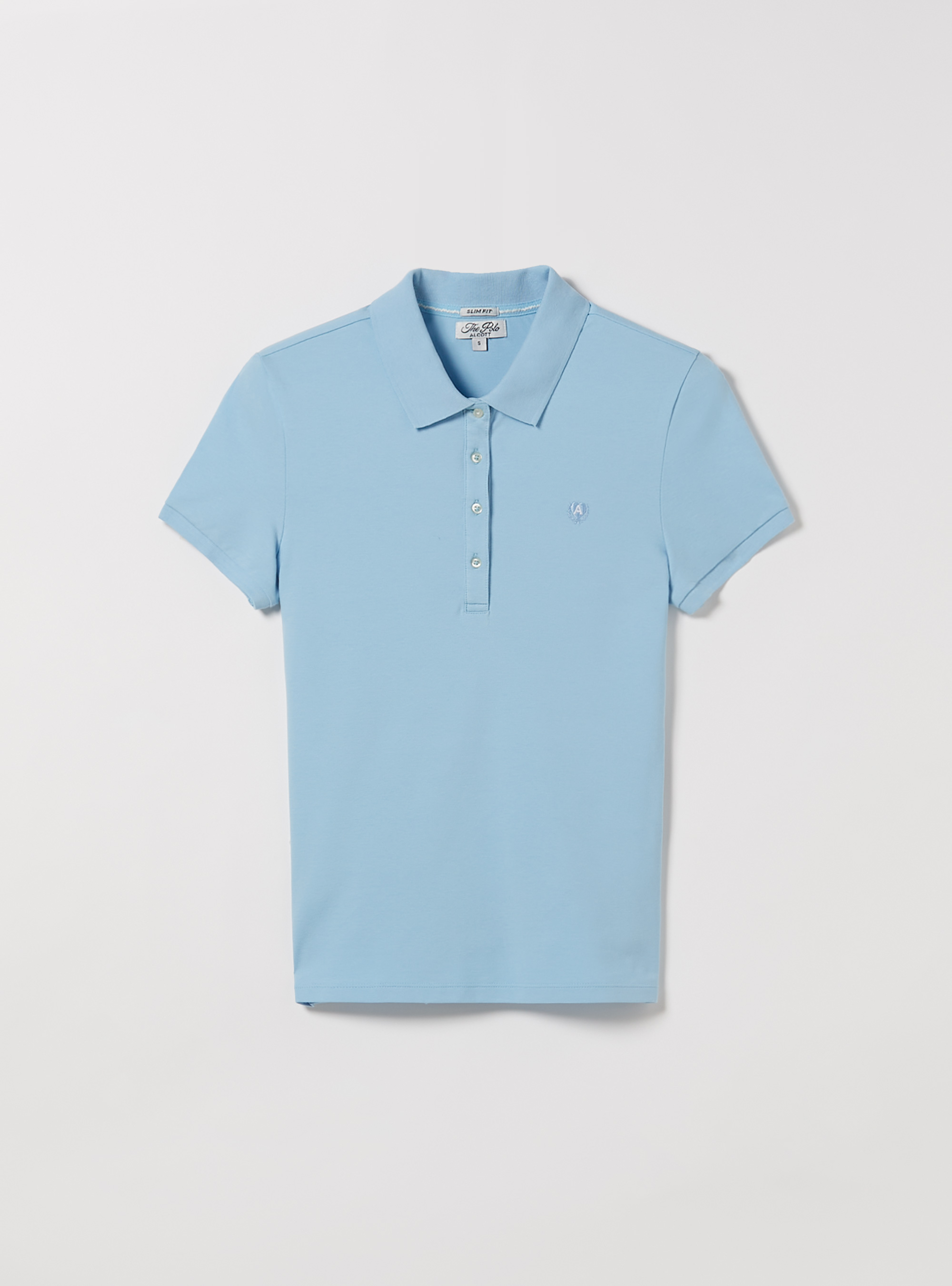 Polo de piqu&eacute; de algod&oacute;n con bordado, AZ3 AZURE LIGHT