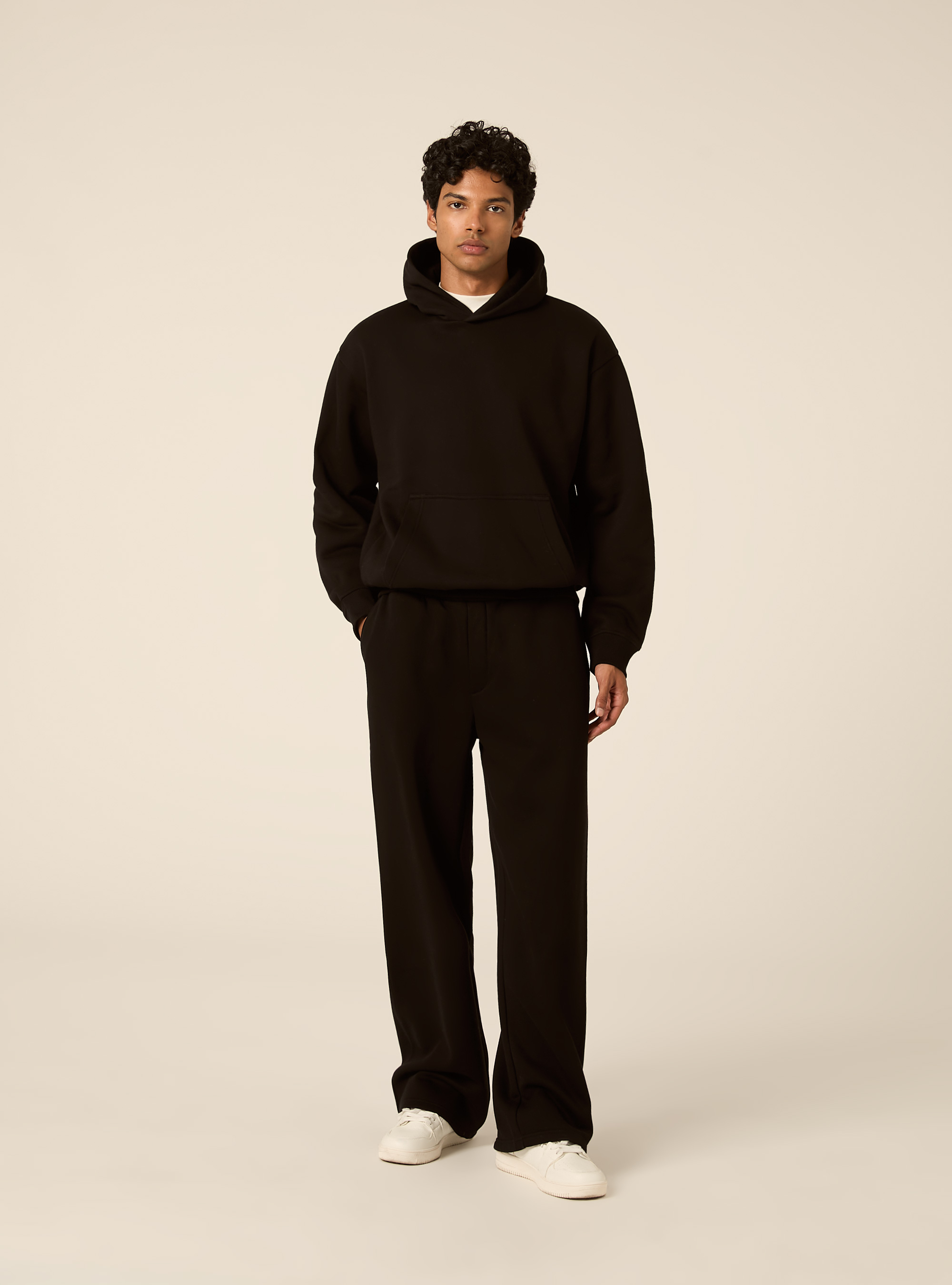 Boxy fit hoodie, BK1 BLACK
