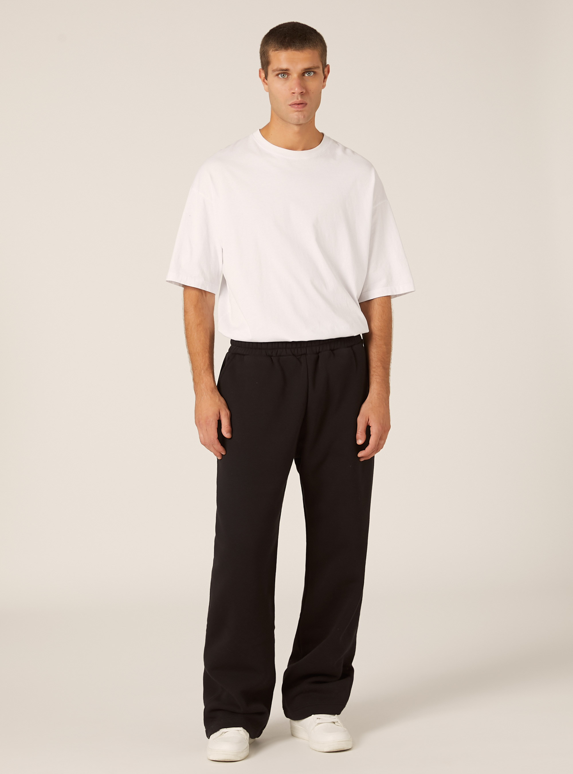 Pantalon ample en molleton, BK1 BLACK