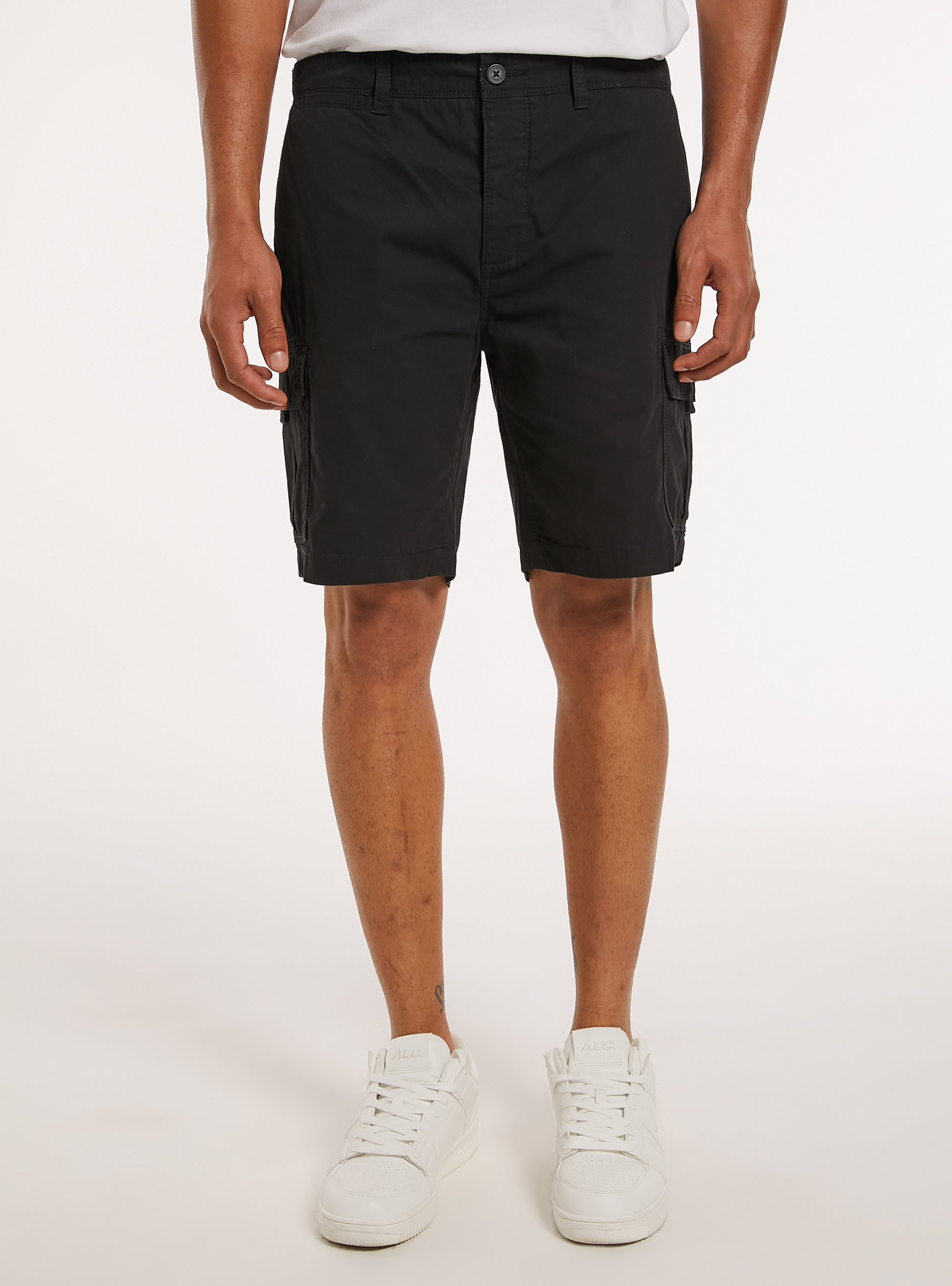Bermudas cargo de algod&oacute;n, BK1 BLACK