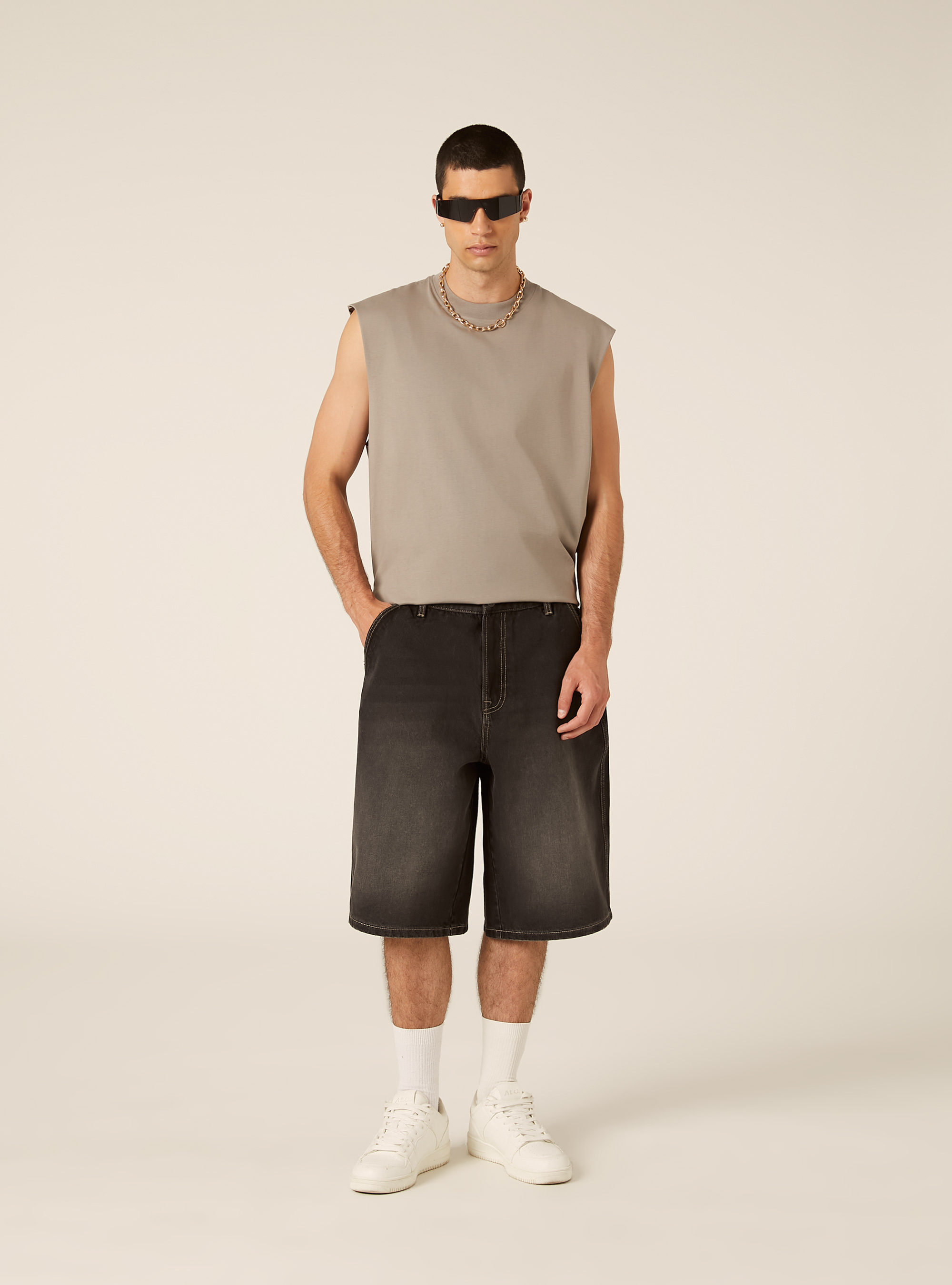 Jorts Vaqueros Loose Fit, D000 BLACK