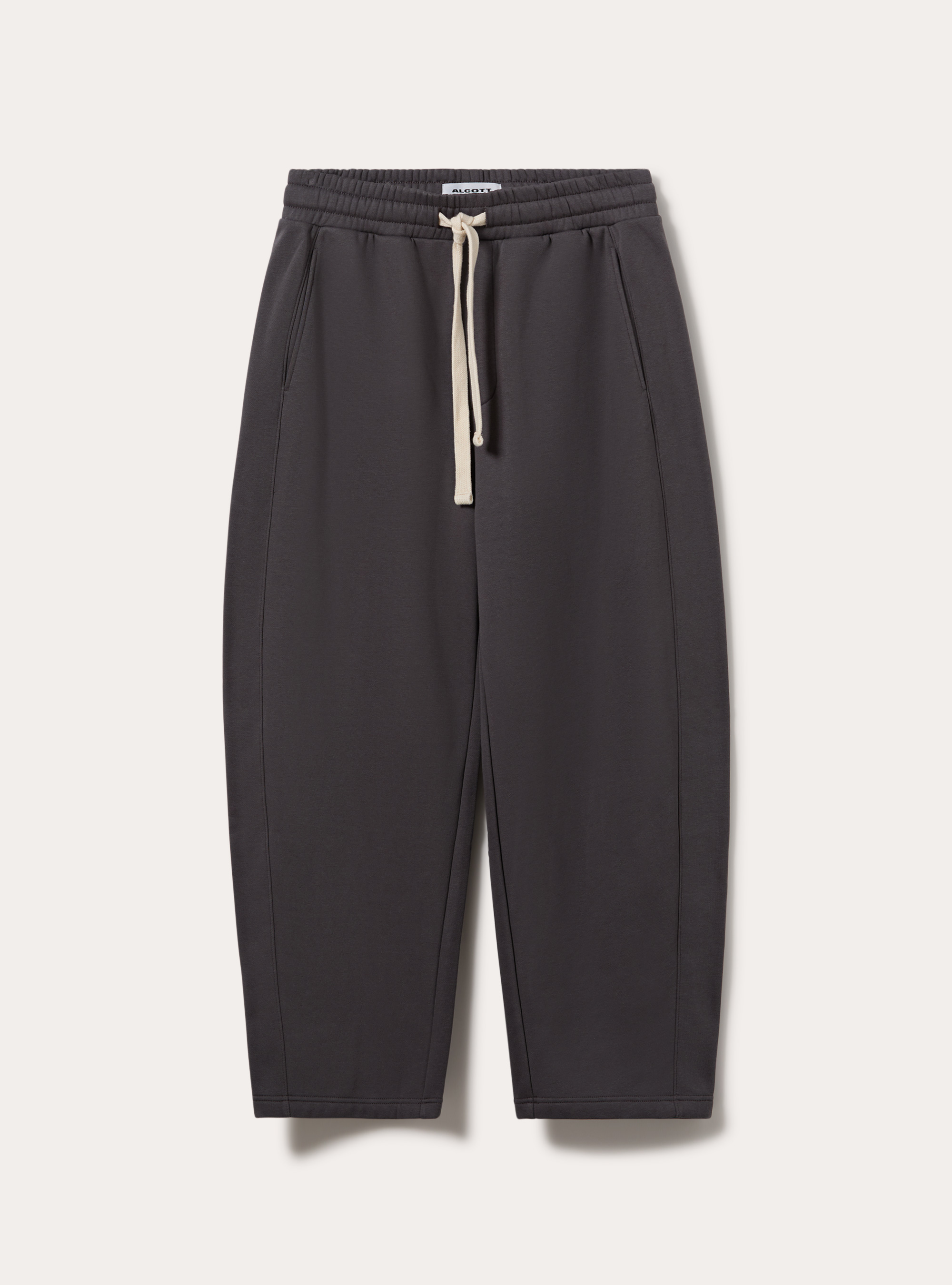 Barrel fit fleece trousers, GY1 GREY DARK
