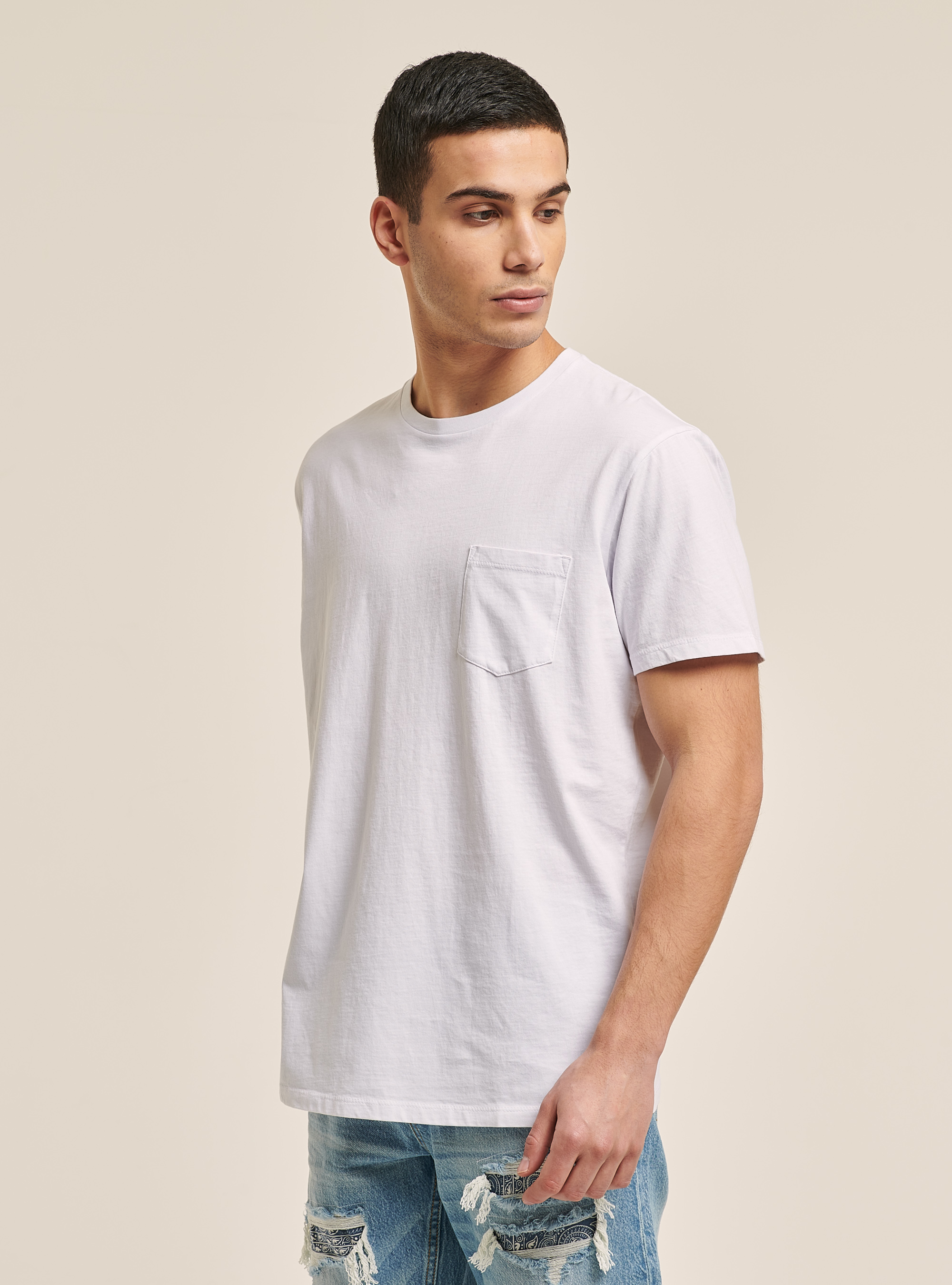 Crew-neck t-shirt with pocket, WH3 WHITE