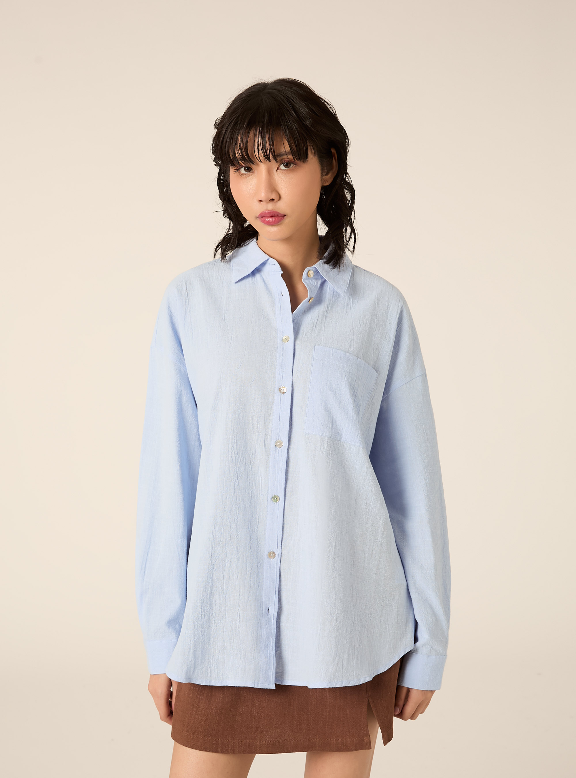 Oversize-Hemd mit Tasche, AZ3 AZURE LIGHT
