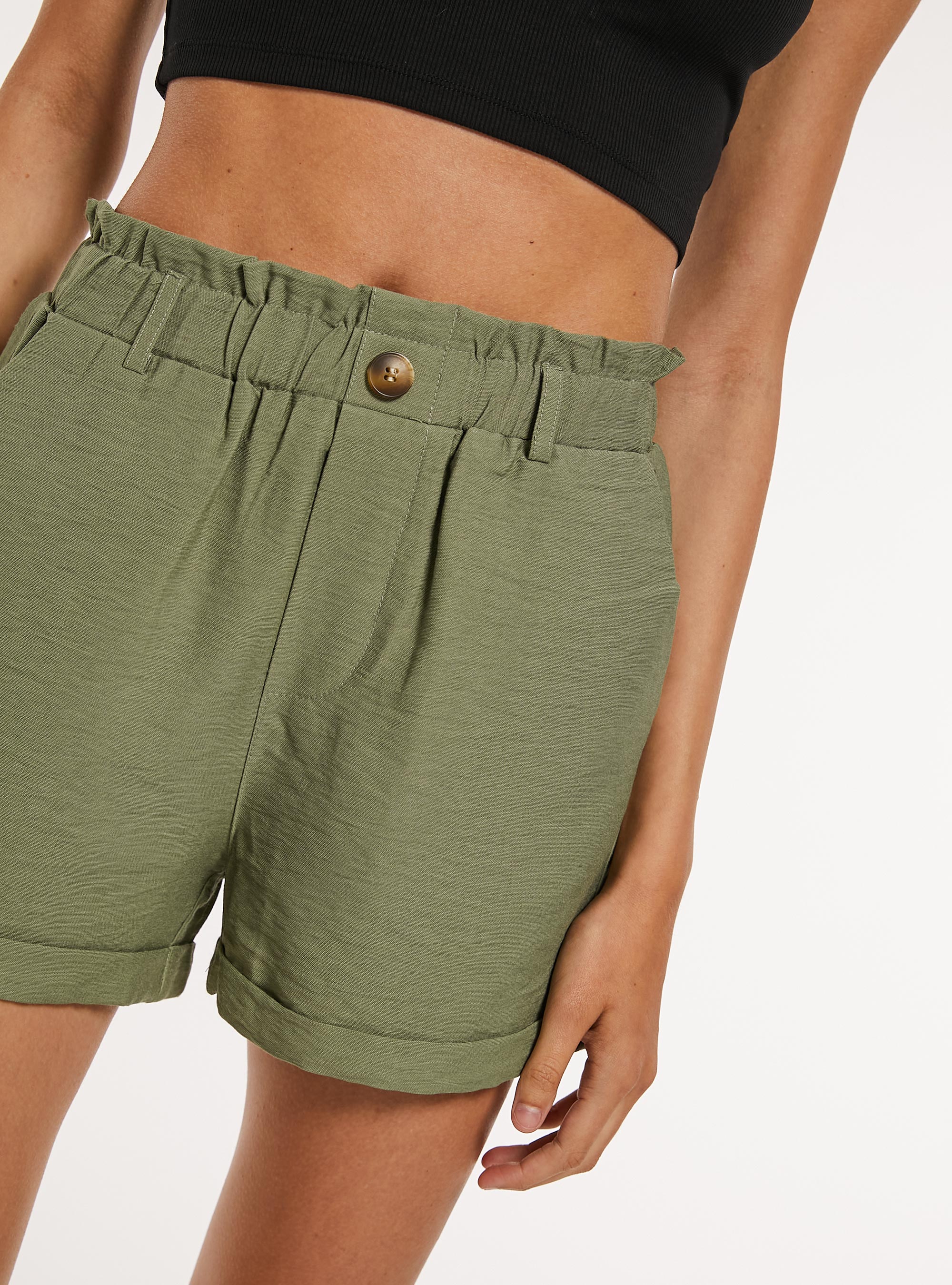 Shorts mit Bonbon-Taille, KY2 KAKY MEDIUM