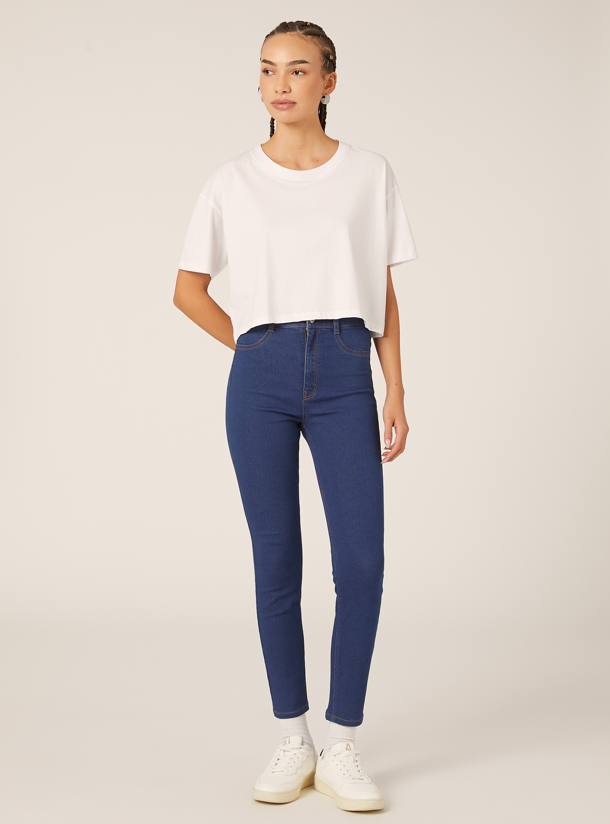 Jean skinny en denim stretch, C272 BLUE
