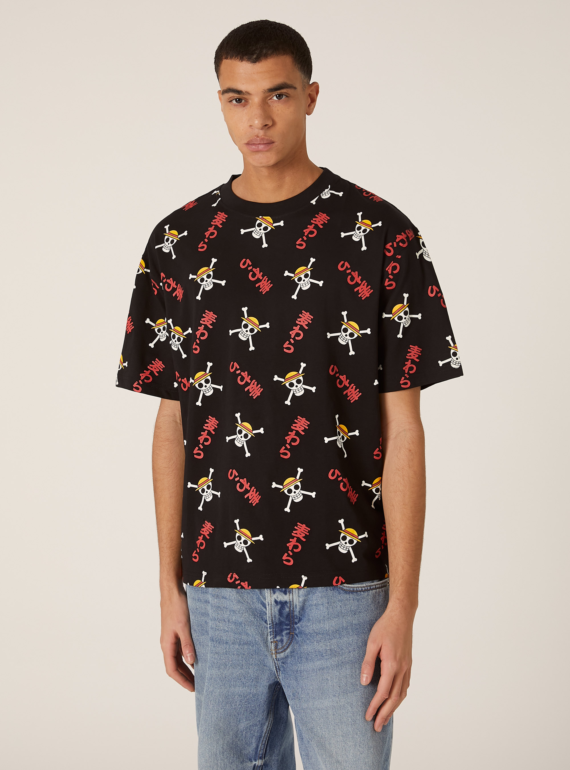 One Piece boxy fit t-shirt / Alcott, BK1 BLACK