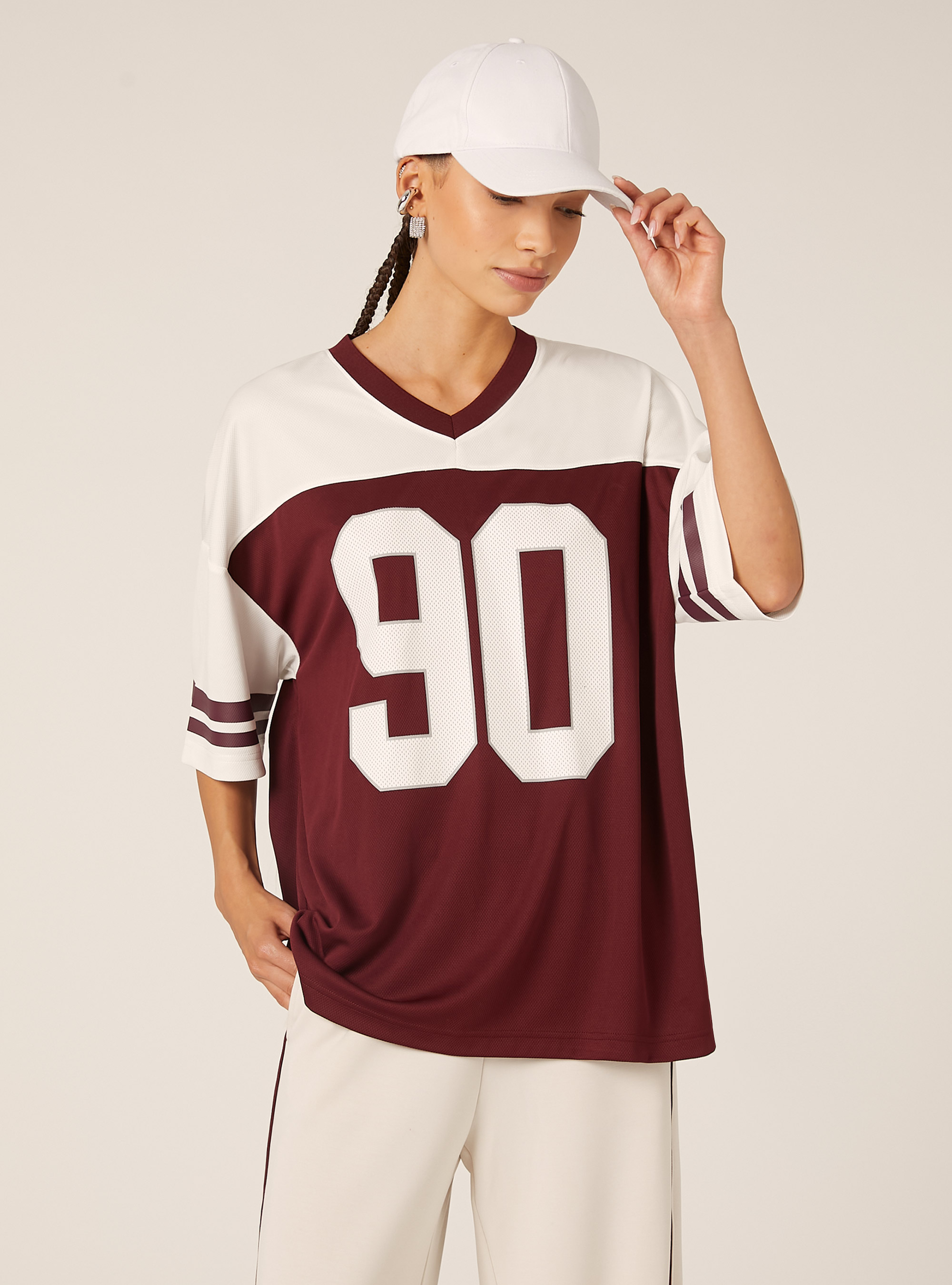 T-shirt oversize avec graphisme, BO2 BORDEAUX MEDIUM