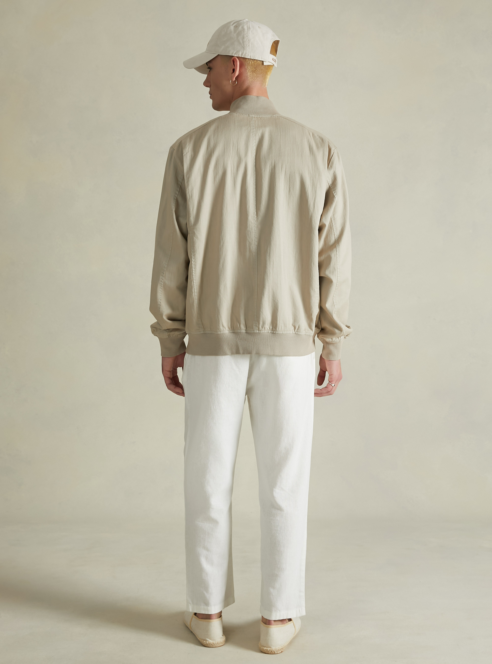Blouson bombardier en lin avec grandes poches, BG2 BEIGE MEDIUM