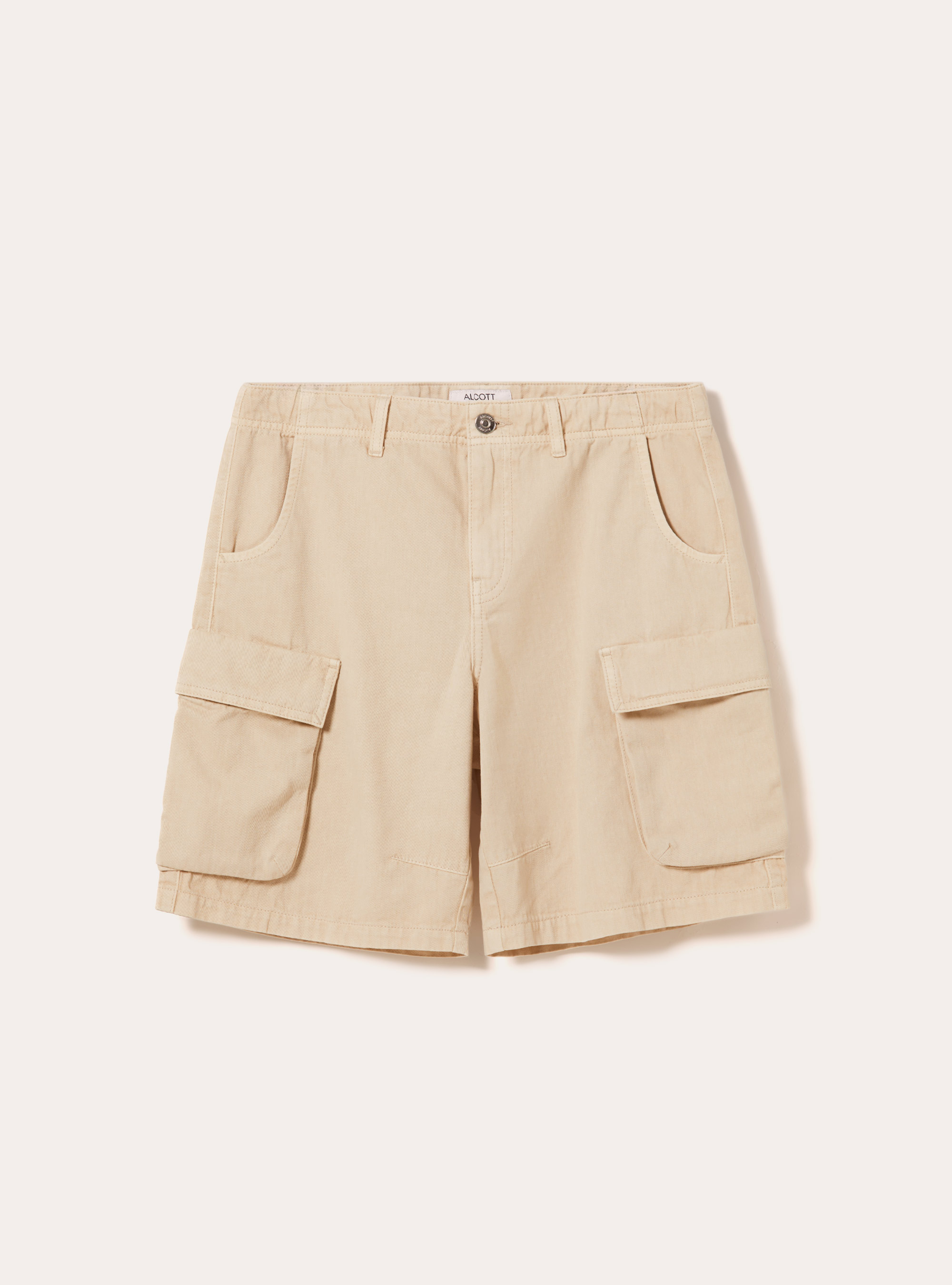Bermuda cargo in twill, CREMA MEDIO