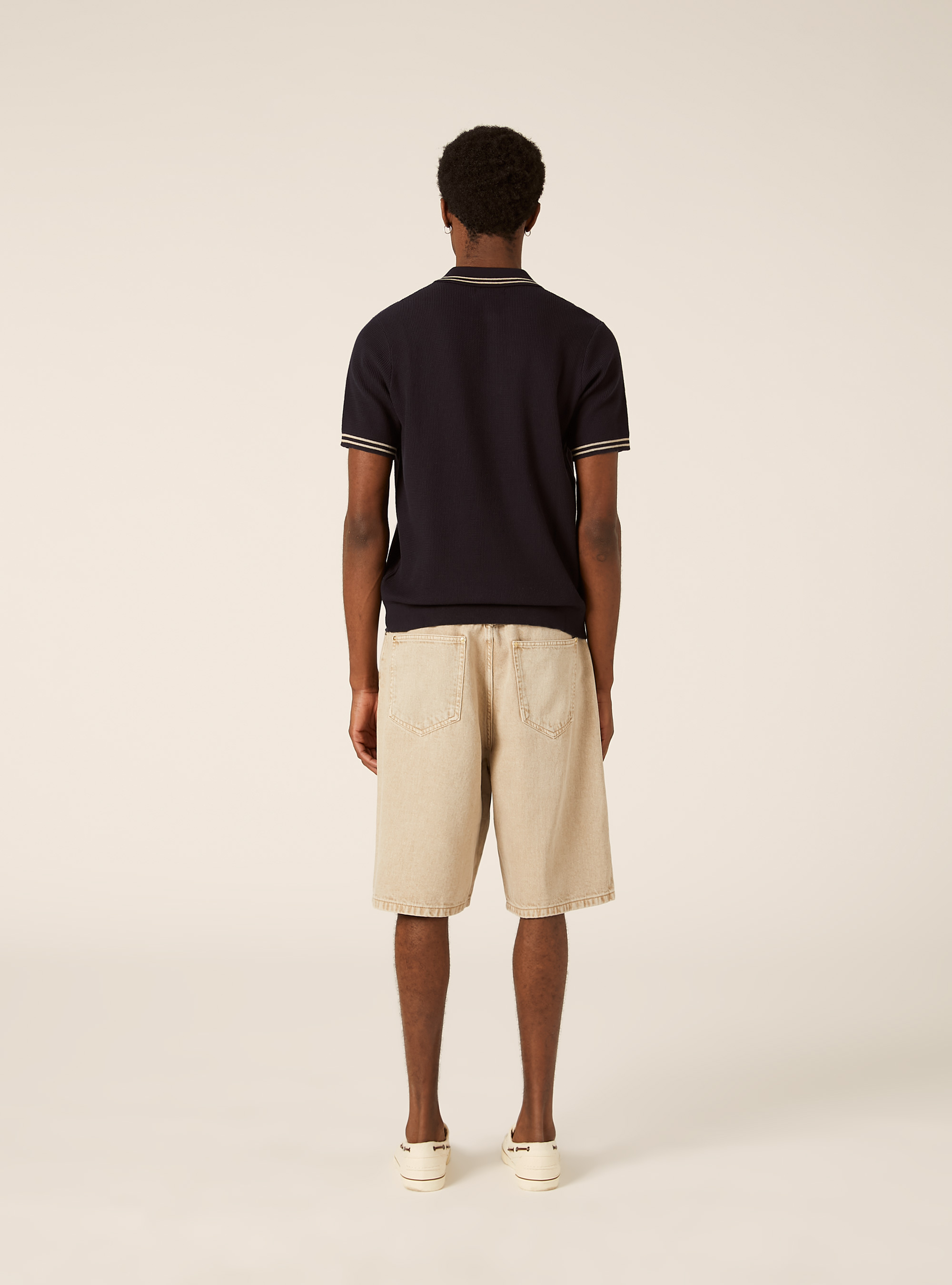 Knit polo shirt with half-zip, NA1 NAVY DARK
