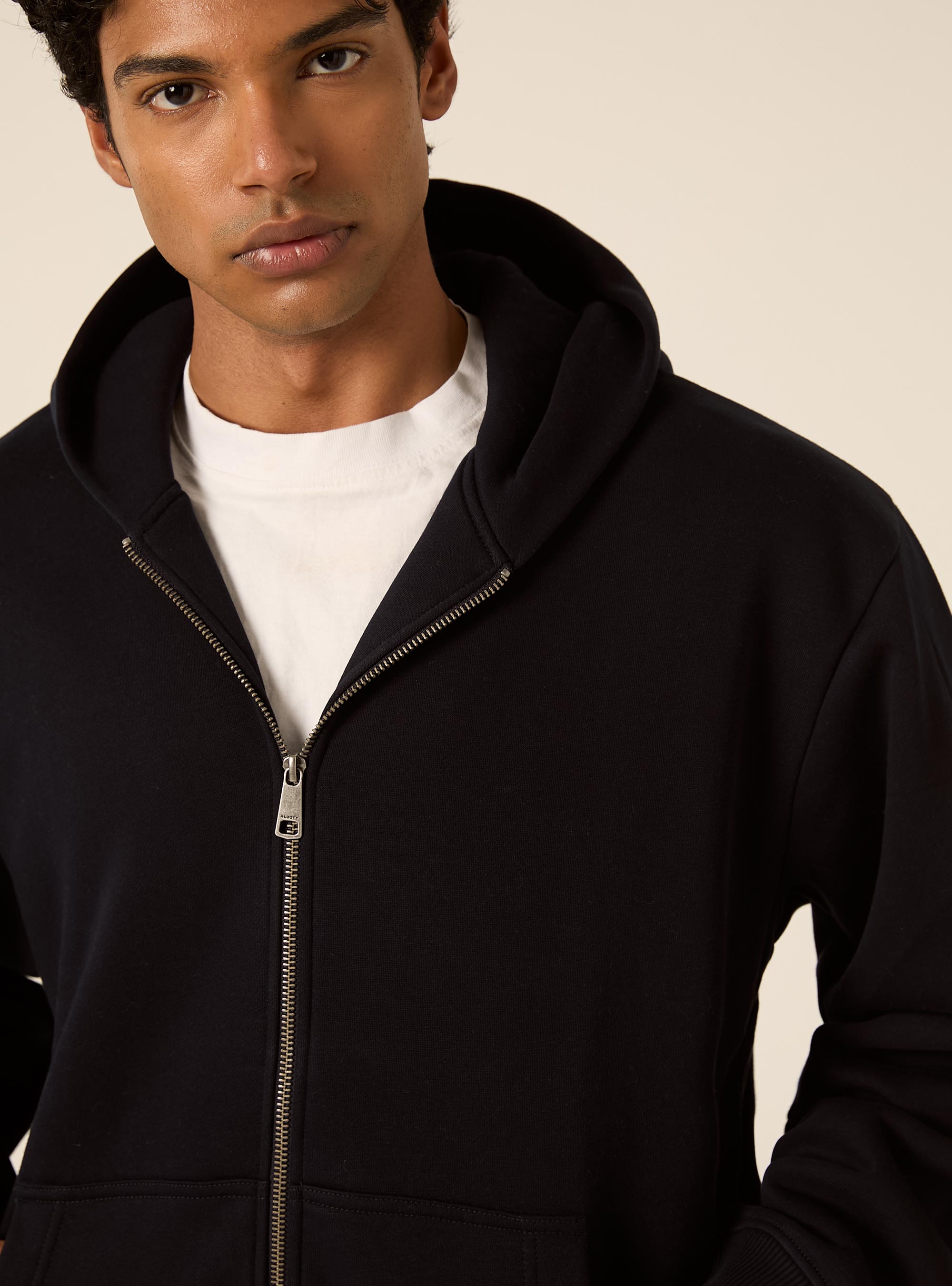 Boxy fit zip-through hoodie, NA1 NAVY DARK