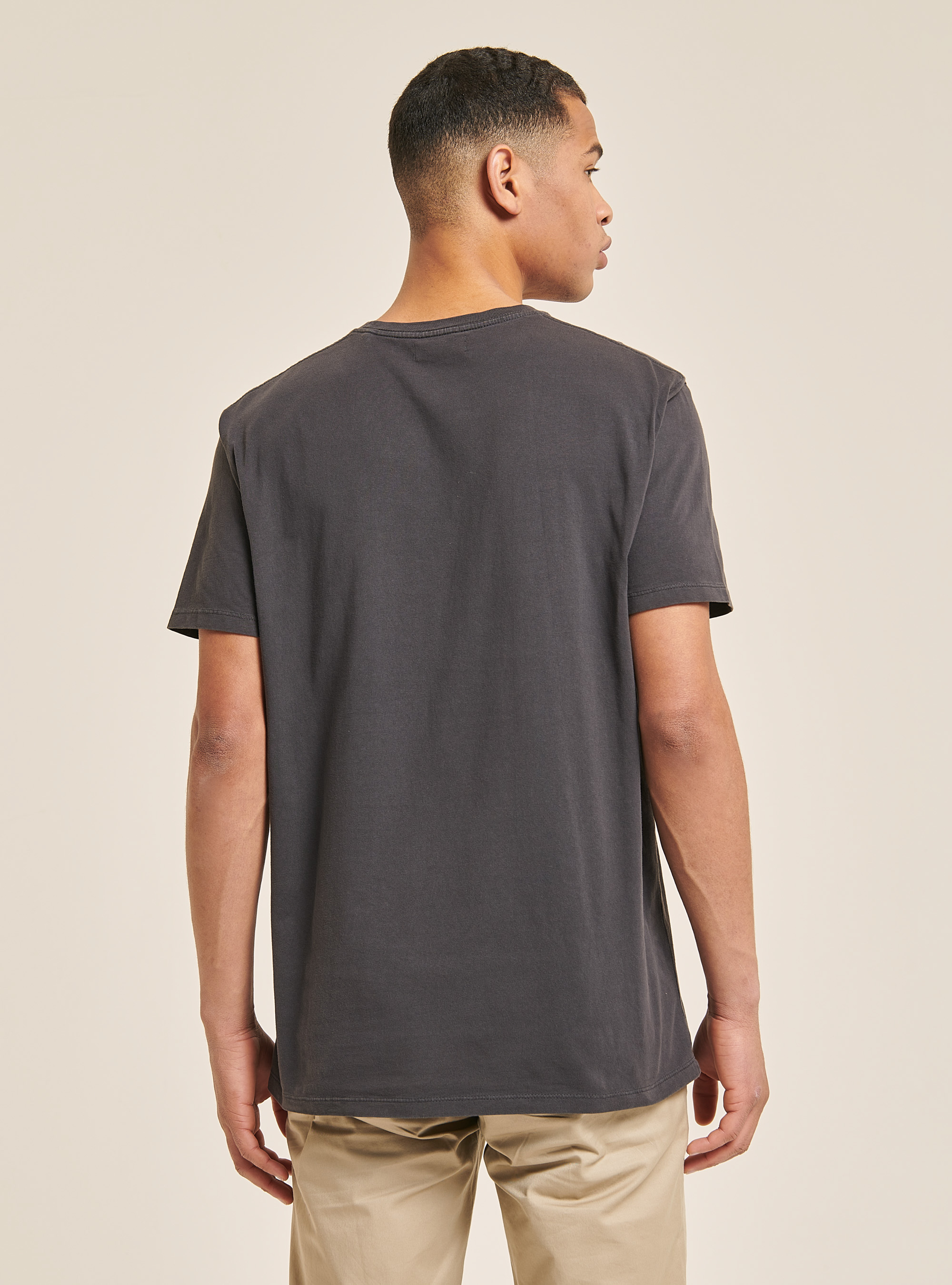Crew-neck t-shirt with pocket, GY1 GREY DARK